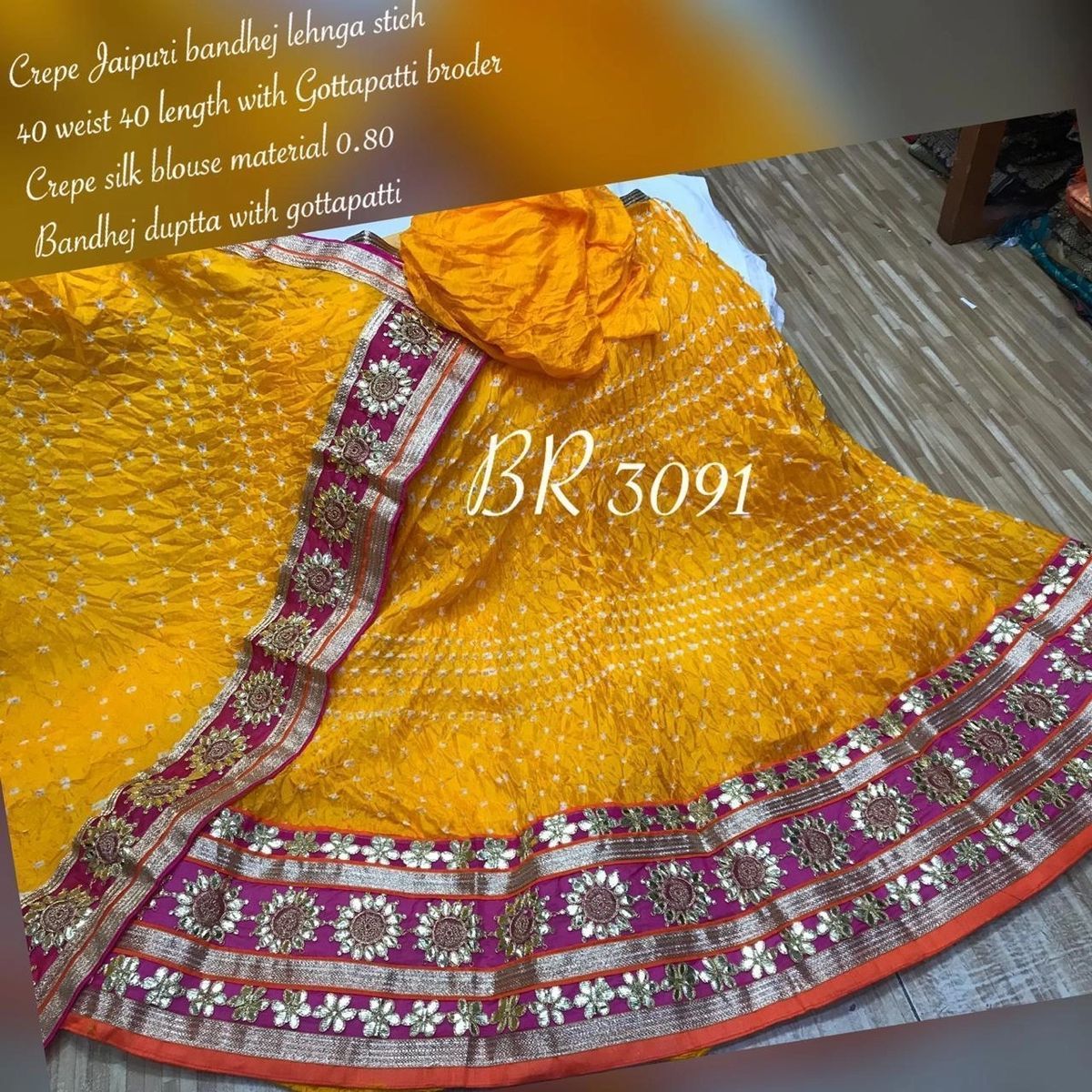 By Bandhani Lehenga With Traditional wear