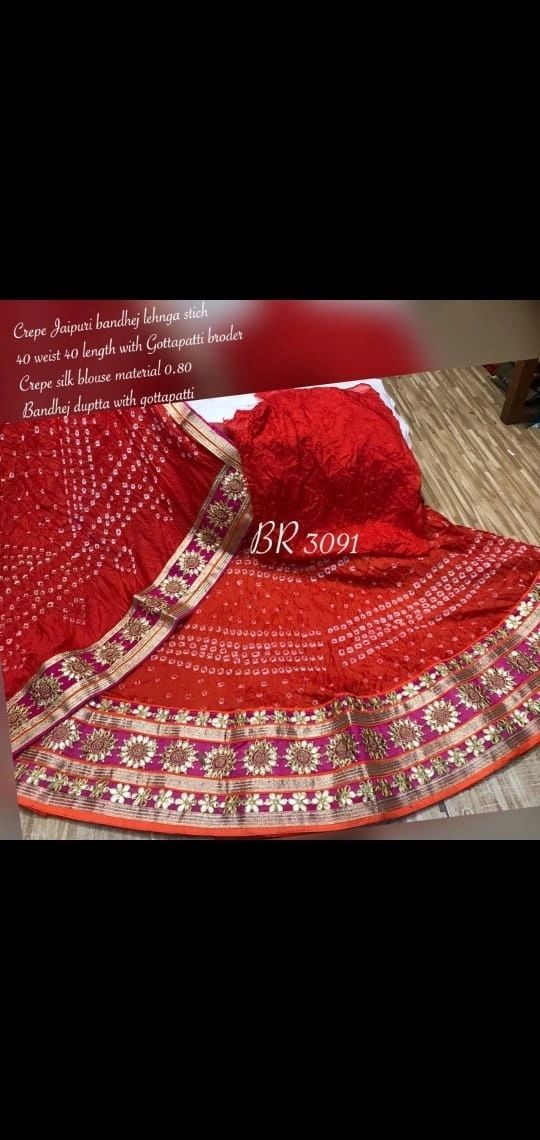 By Bandhani Lehenga With Traditional wear