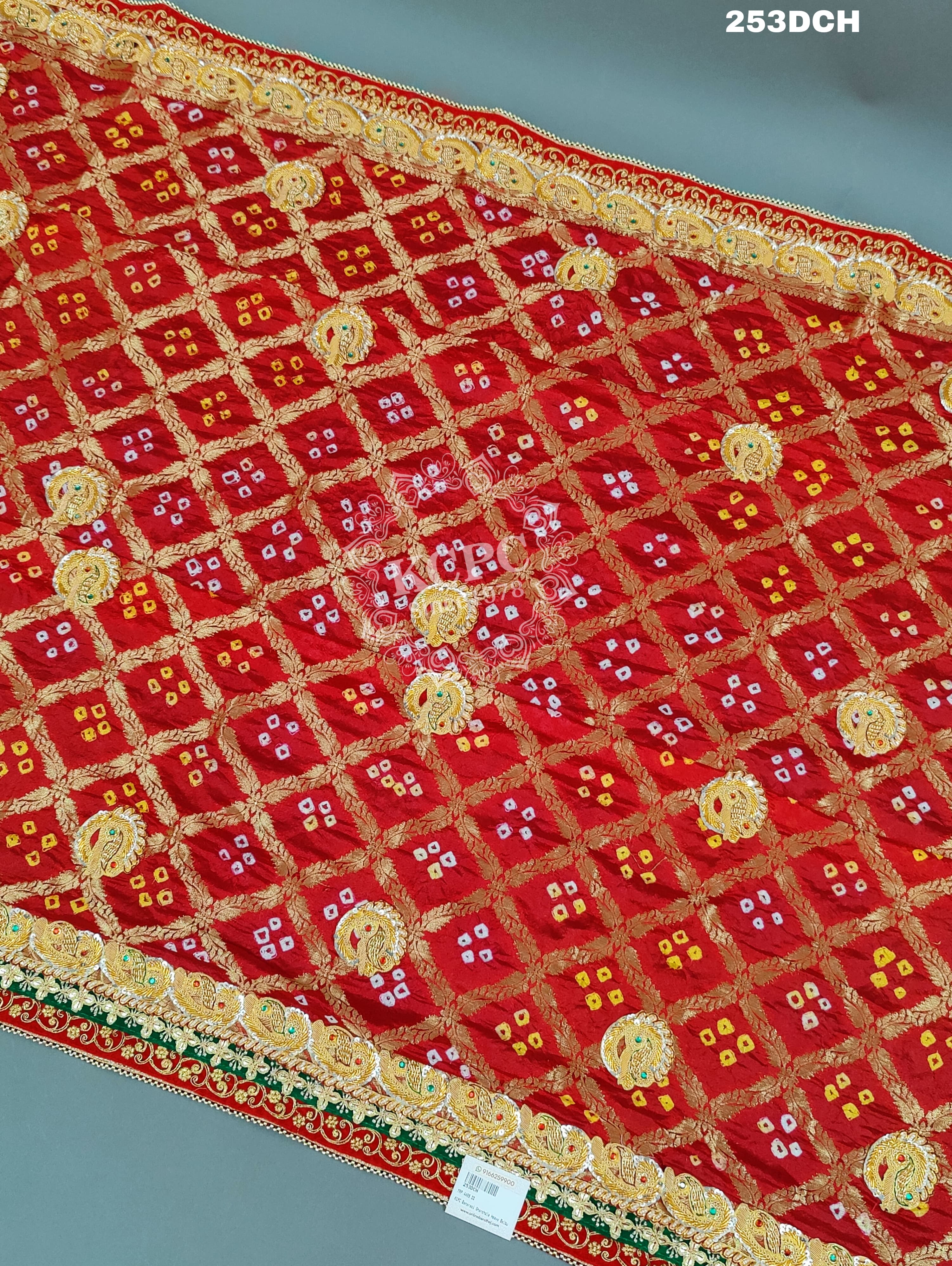 KcPc Banarasi Gharchola Heavy Belbuti Odhna In dupatta sizeRed Chunri