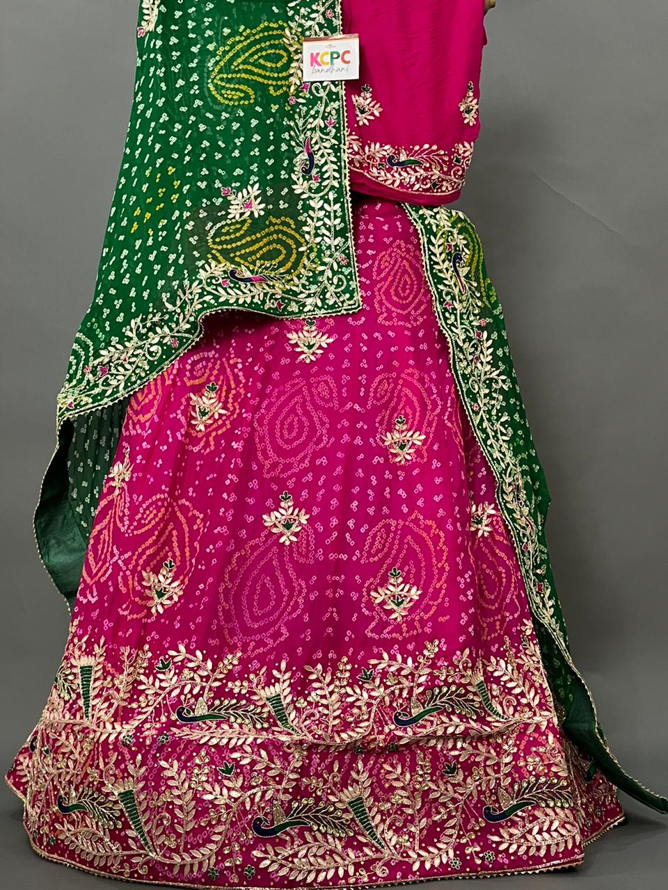 Bandhani Designer Jaipuri Pure Ojariya Lehenga