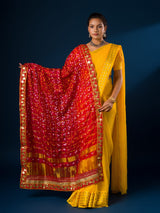 KcPc Ghatchola Art Silk Bandhej Gotapatti DupattaRed