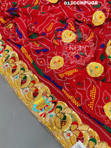 KcPc New Beautifull Heavy Belbuti jaipuri Odhna Chunri(Pure Georgette Fabric)