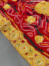 KcPc Marriage Purpose Chunri Pilia Dupatta 1.5 pat Traditional Chakra Belbuti Chunri (Pure Ojariya Fabric)