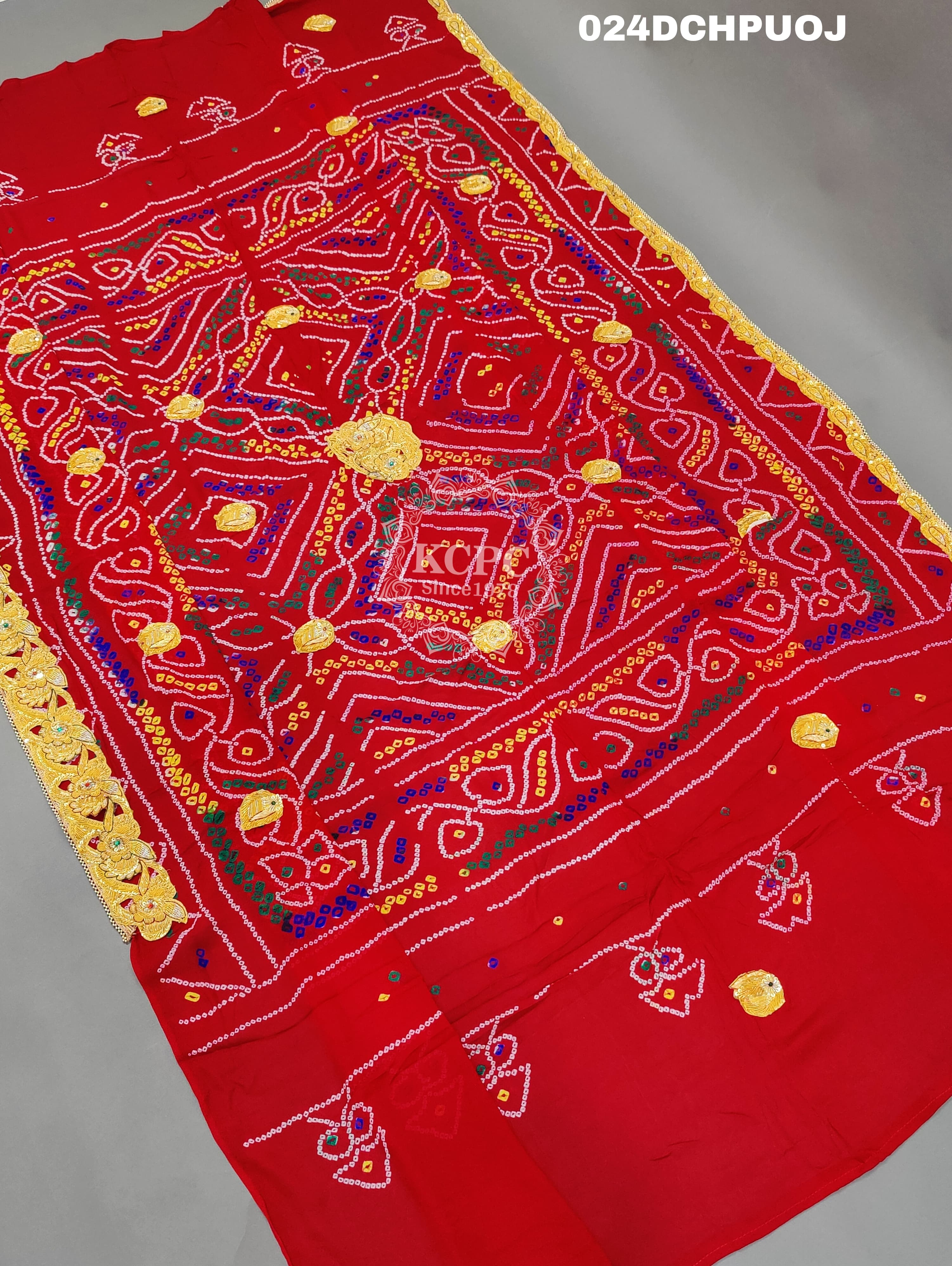 KcPc Marriage Purpose Chunri Pilia Dupatta Traditional Chunri (Pure Ojariya Fabric)