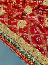 KcPc Banarasi Gharchola Heavy Belbuti Odhna In dupatta sizeRed Chunri