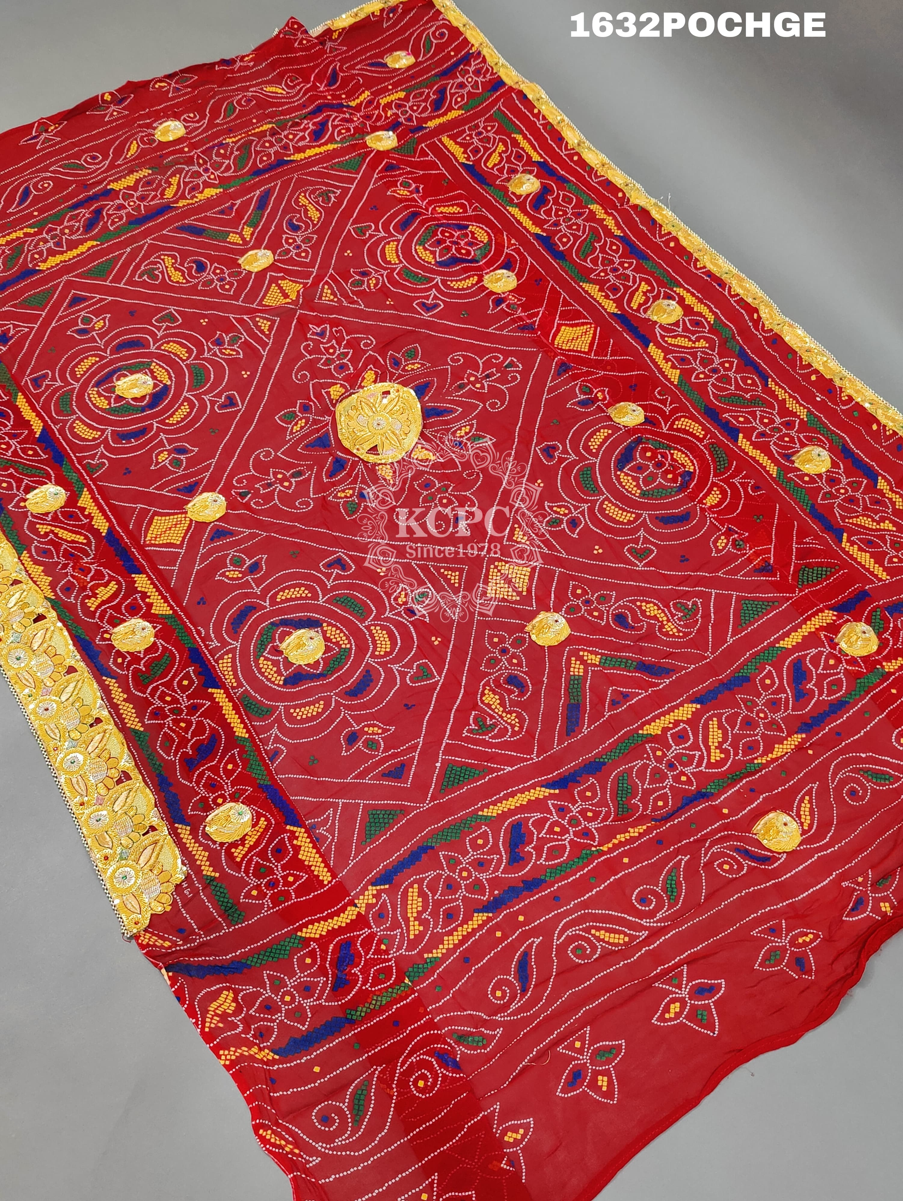 KcPc New Marwadi Chunri Pure Georgette Bel Buti Heavy Odhna