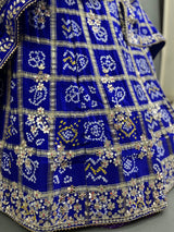 KcPc Pure Gaji Silk Bandhani Ghatchola Handwork Lehenga BTU