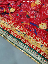 KcPc Marwadi Pure Georgette Bel Buti with swastik border Heavy Dupatta