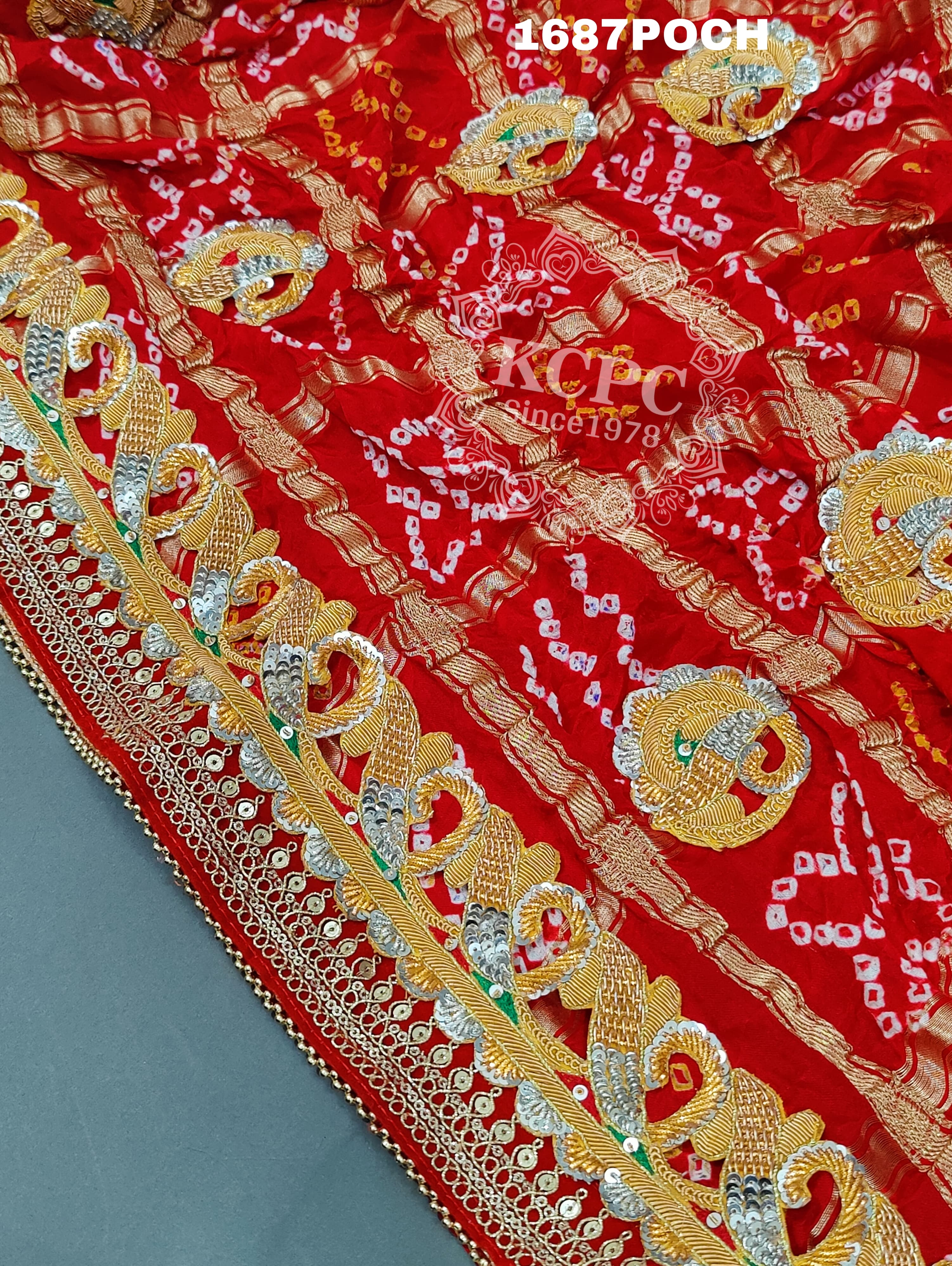 KcPc Marwadi Heavy Chunri Pure Gaji Silk Bel Buti Odhna