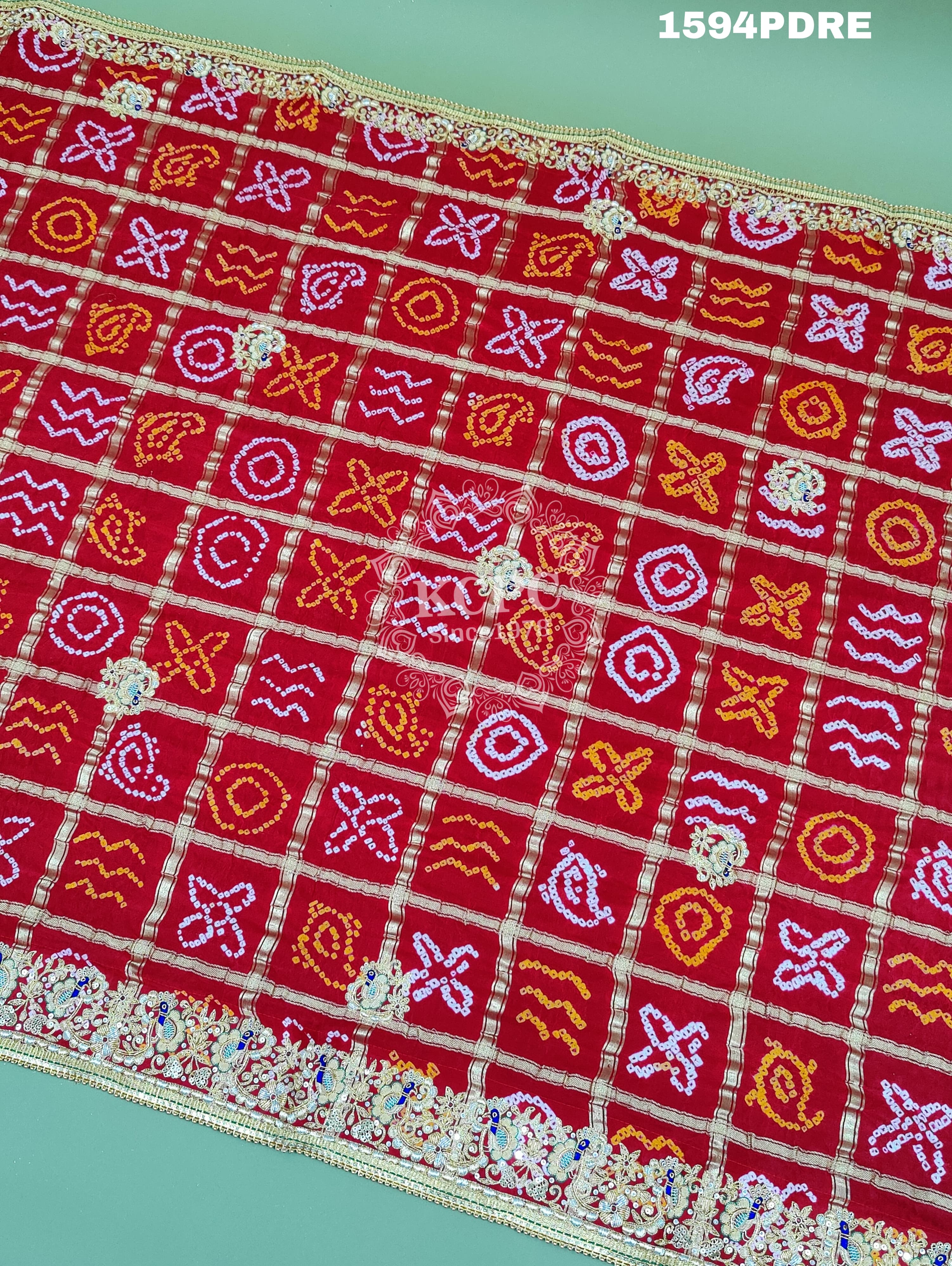 KcPc Rajasthani Pure Gaji Silk Heavy Zardoji Work Odhna