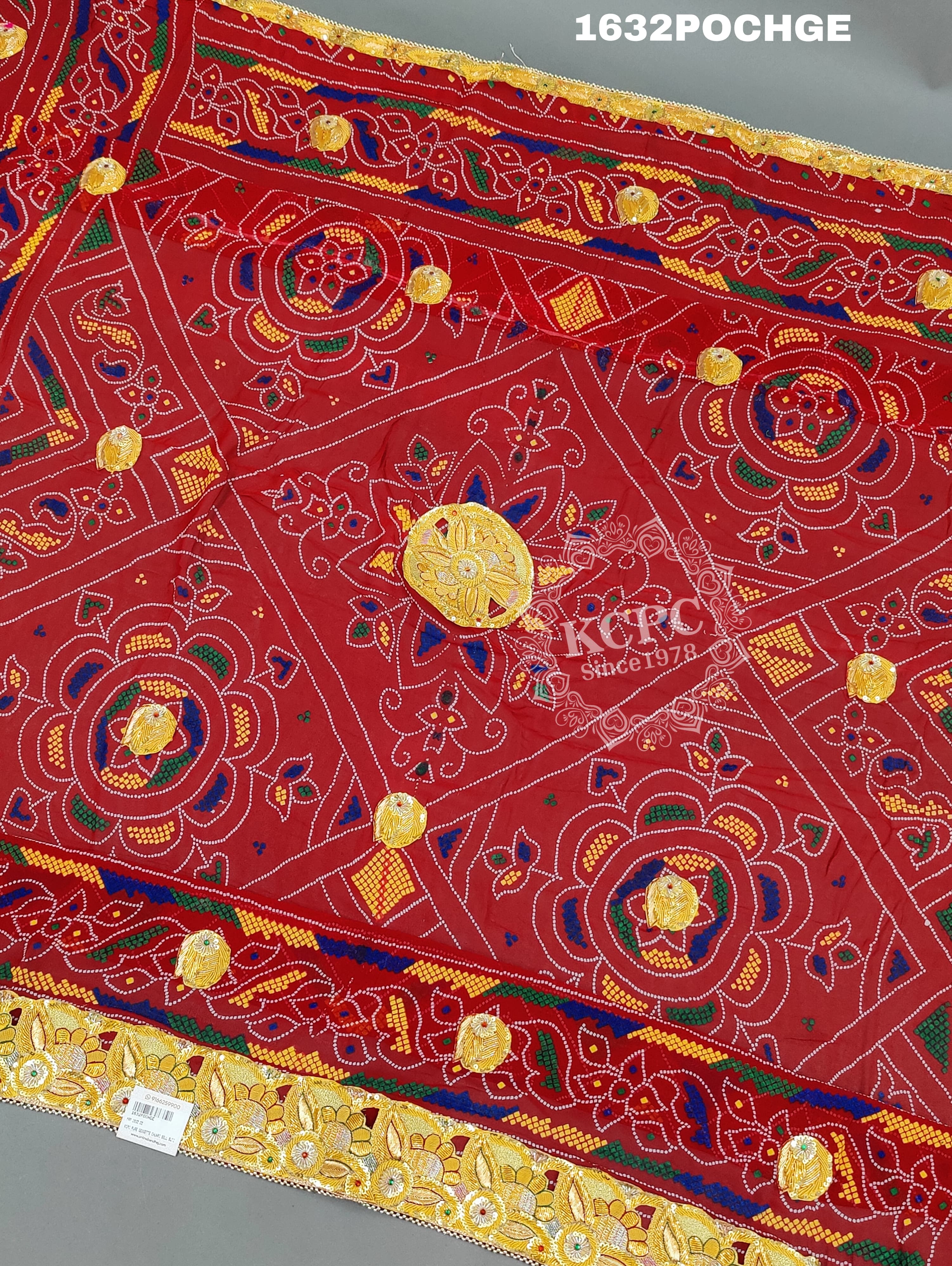 KcPc New Marwadi Chunri Pure Georgette Bel Buti Heavy Odhna
