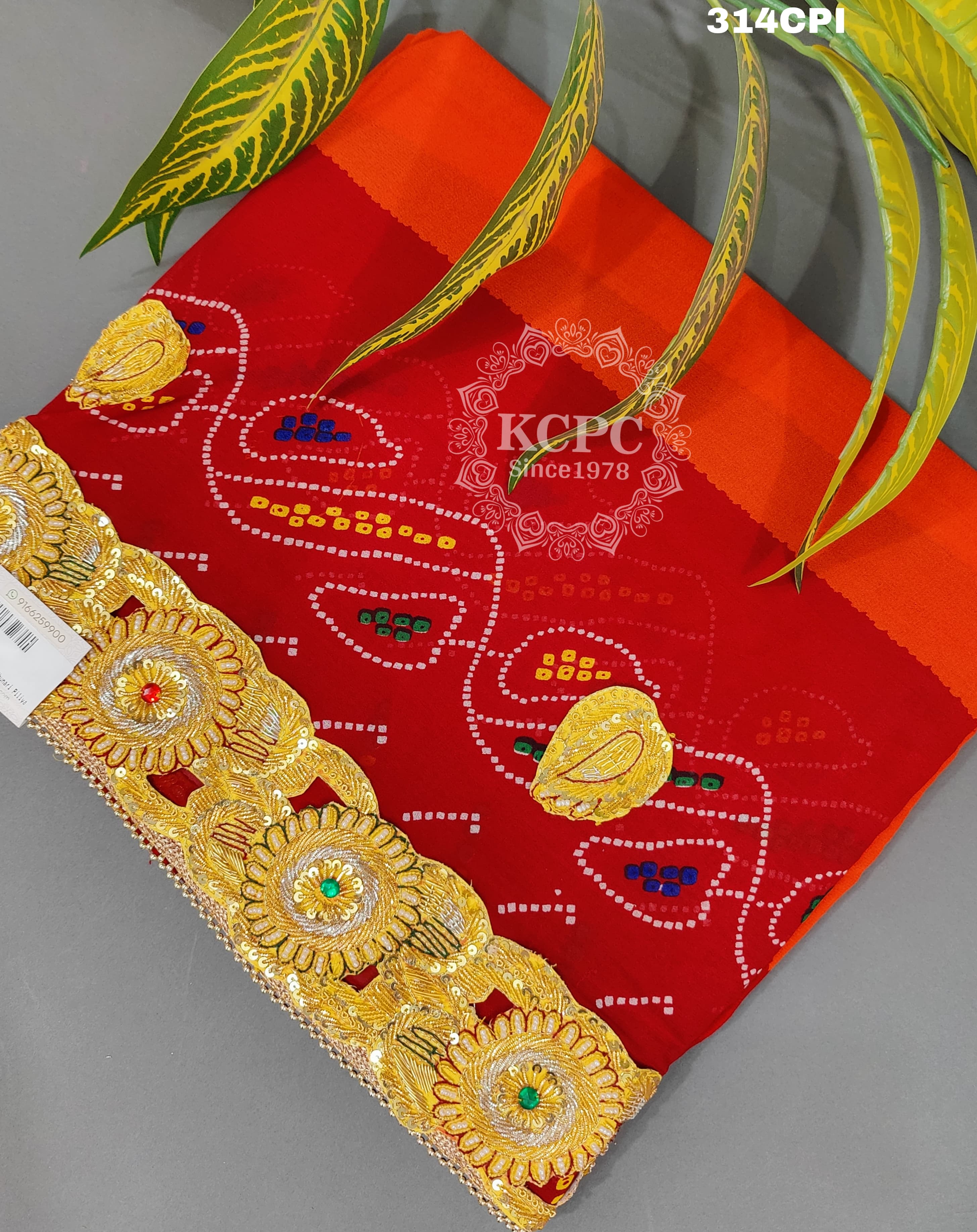KcPc Pure Georgette Belbutti Odhna Piliya
