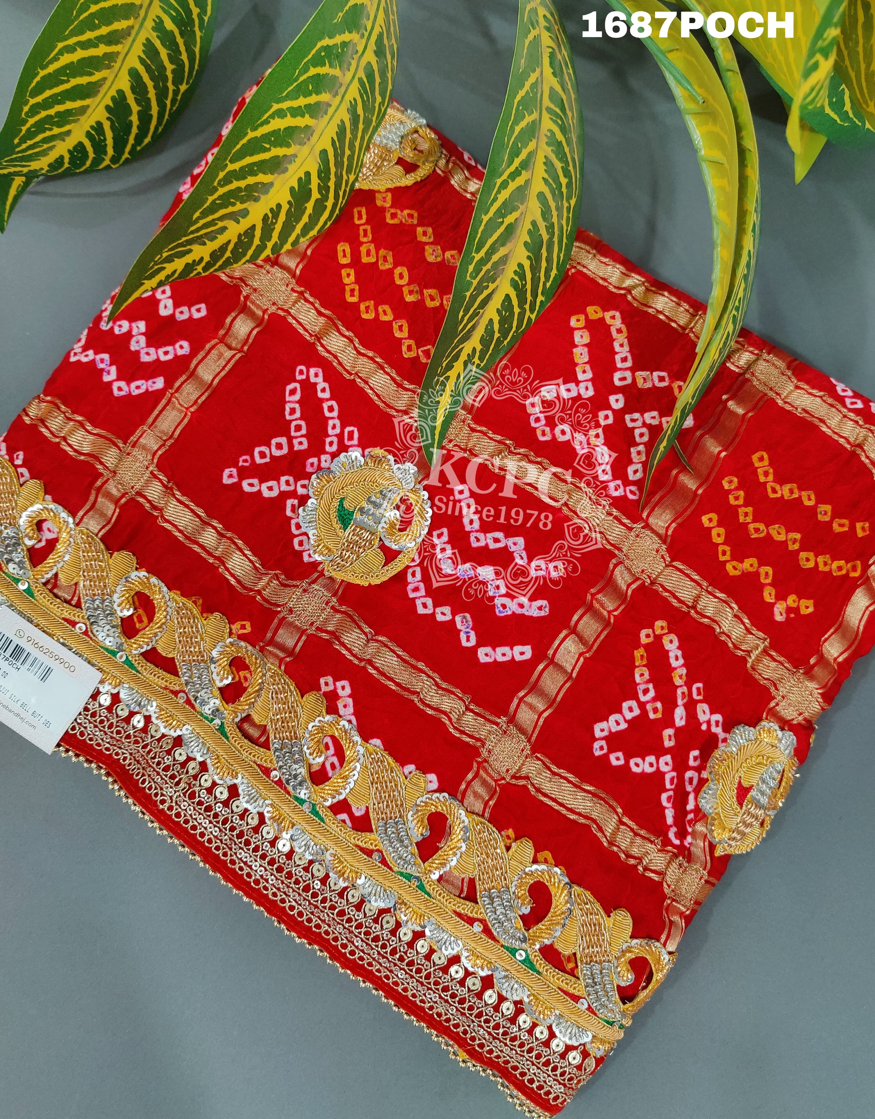 KcPc Marwadi Heavy Chunri Pure Gaji Silk Bel Buti Odhna
