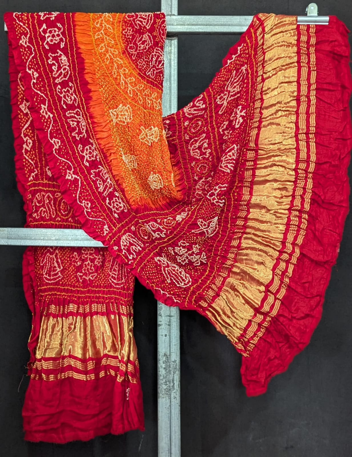KcPc New Beautiful Pure Gaji Silk Bandhani Dupatta