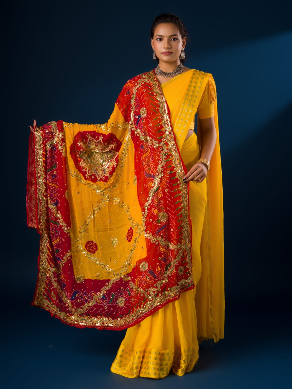 KcPc Latest Pure Georgette Rajasthani Chunri Dupatta(pomcha)