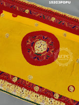 KcPc Original Marwadi Bhaat ki chunri Piliya Odhna Pomcha (Pure Georgette Fabric)