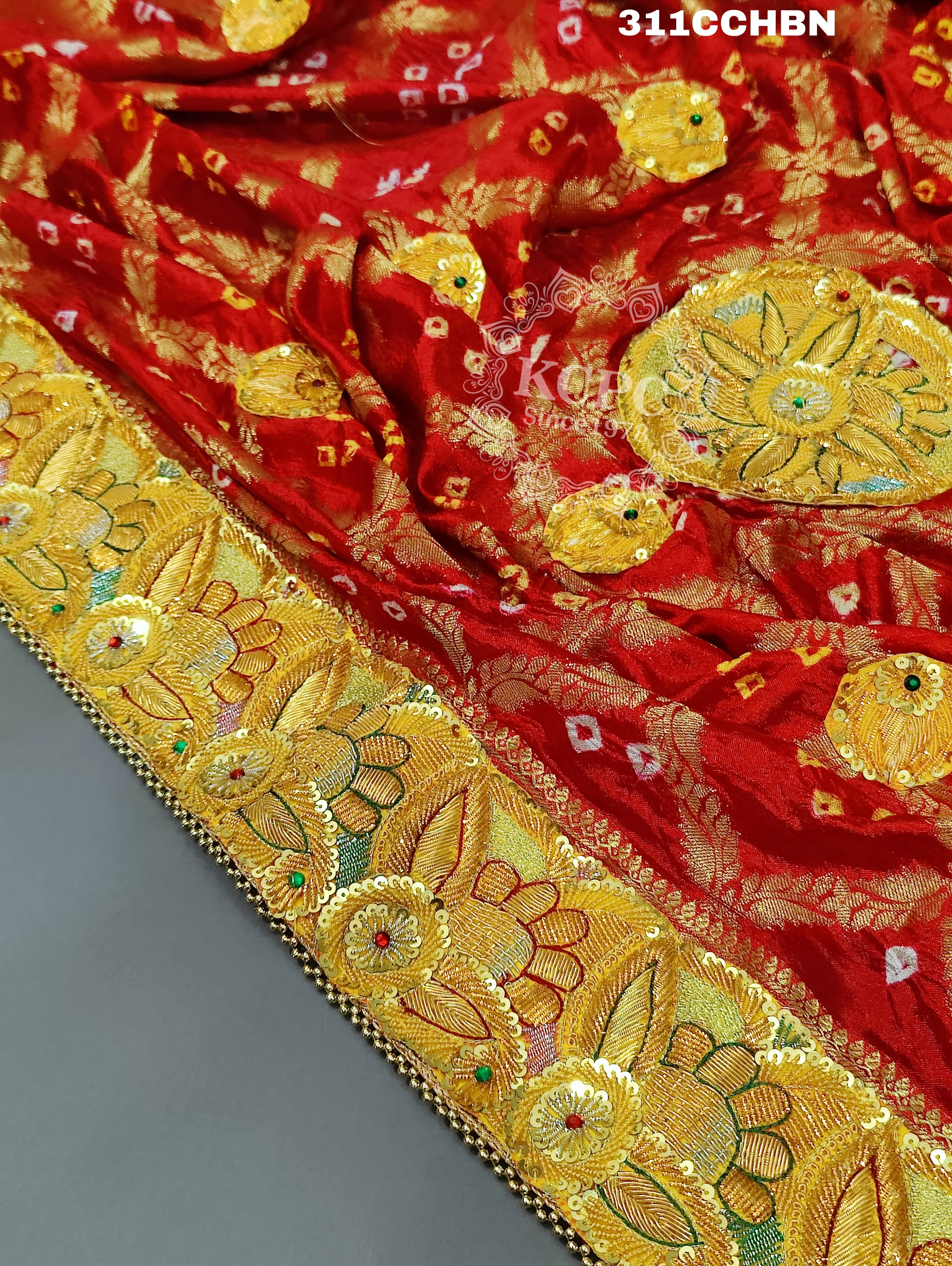 KcPc Marwadi Chunri Art Silk Bel Buti Heavy Odhna