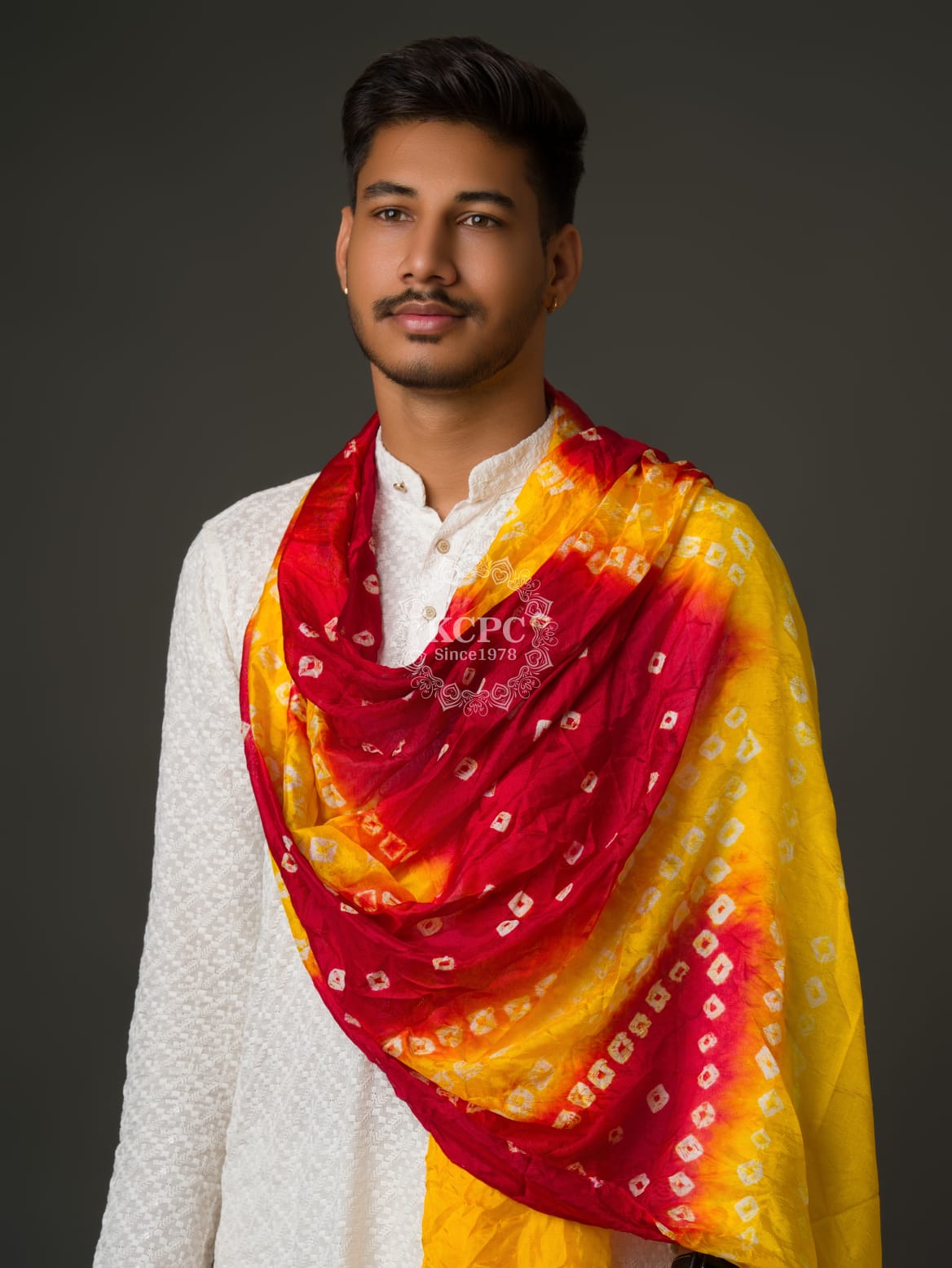 KcPc Bandhej art silk Men's Dupatta For Every Events