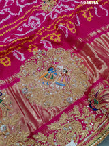 Bandhani Style saree with Gulin Jardozihandwork
