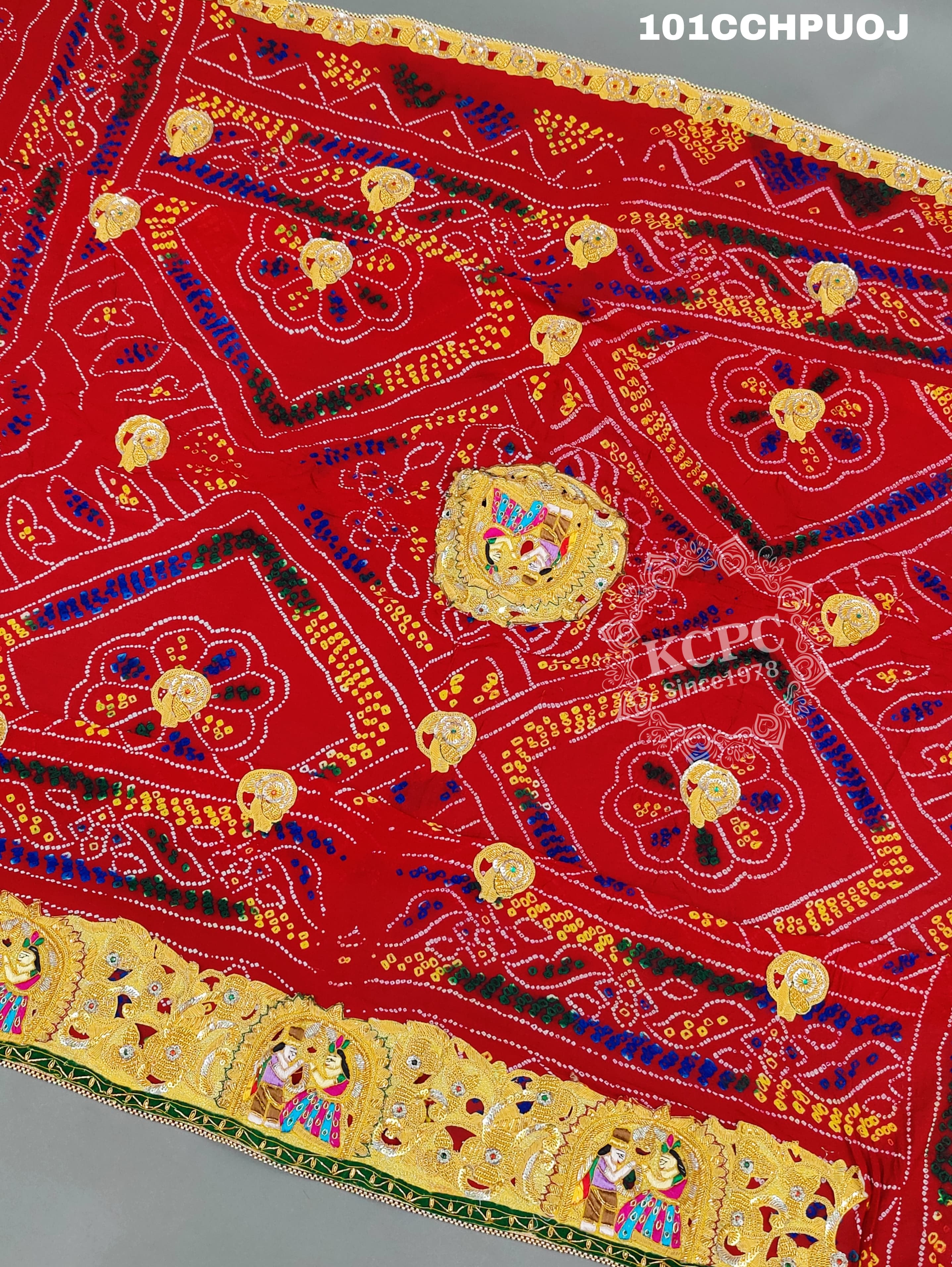 KcPc Heavy Rajasthani Traditional Chunri Piliya Odhna Chunari (pure Ojariya Fabric)