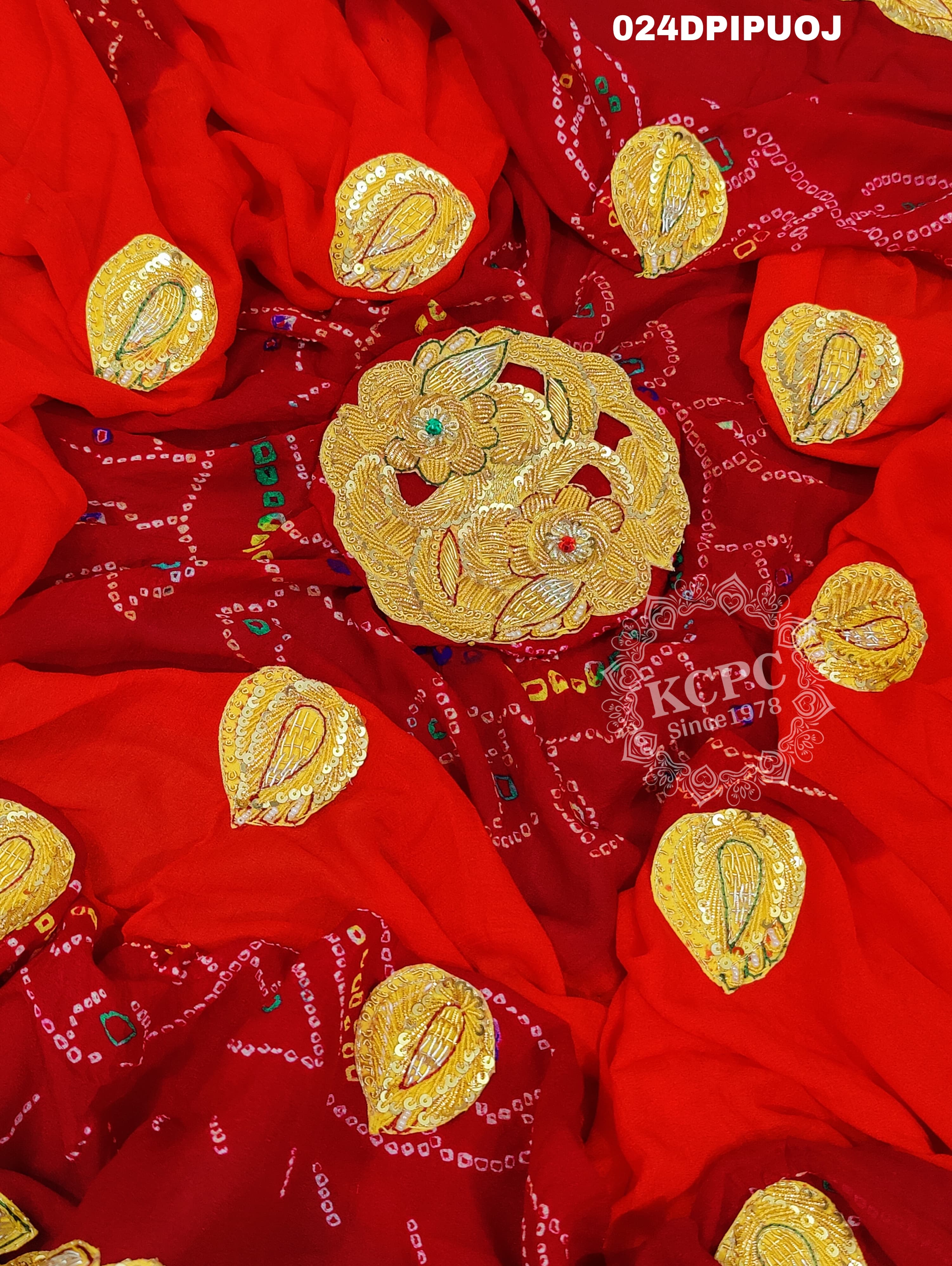 KcPc Marriage Purpose Chunri Pilia Dupatta 1.5 pat TraditionalPila (Pure Ojariya Fabric)