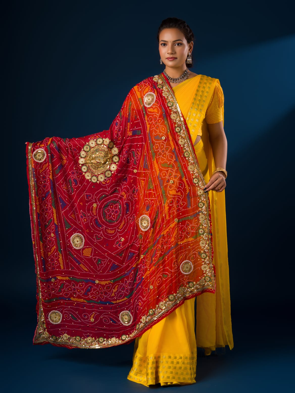 KcPc Pure Georgette Rajasthani Chunri DupattasChunariAJM