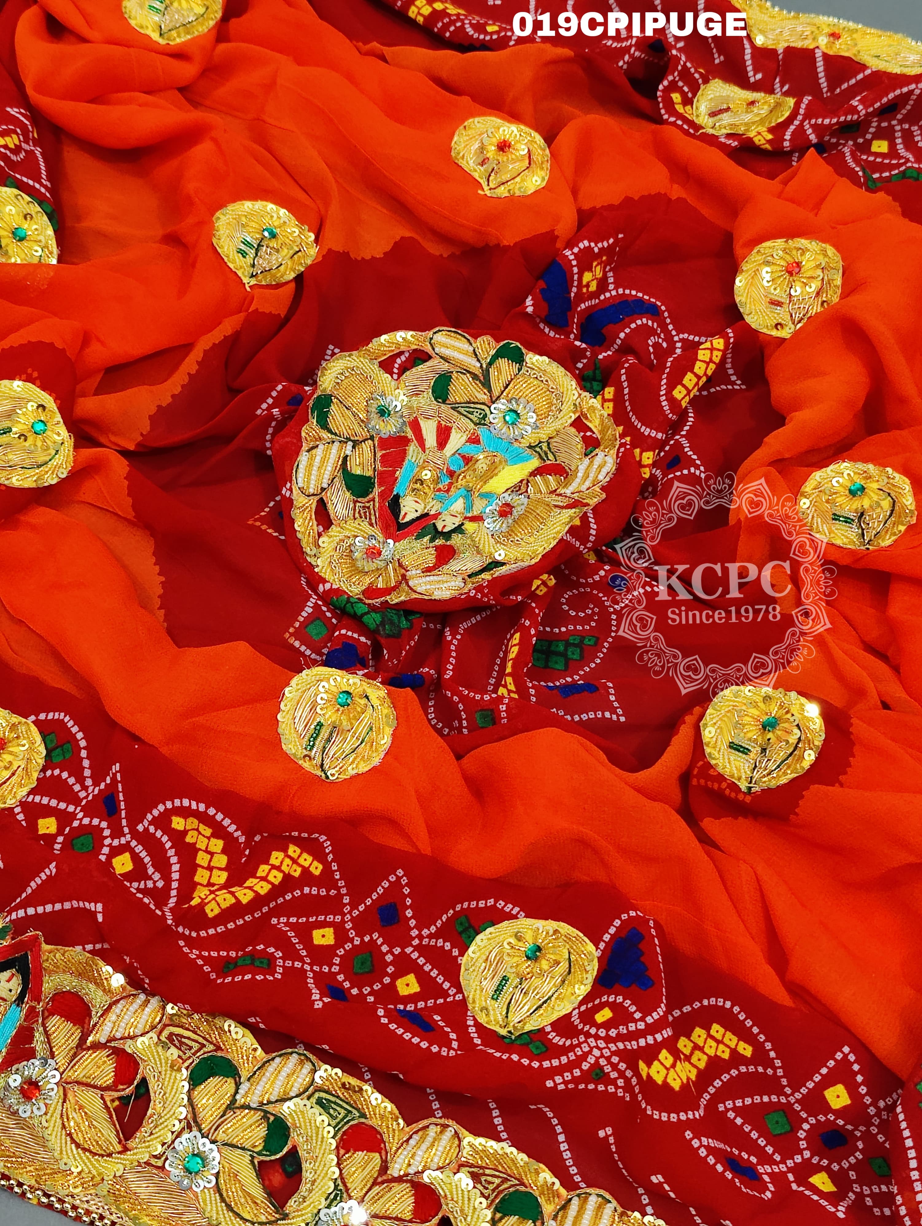 KcPc Rajasthani Heavy Belbutti Pila PiliaPila (Pure Georgette Fabric)