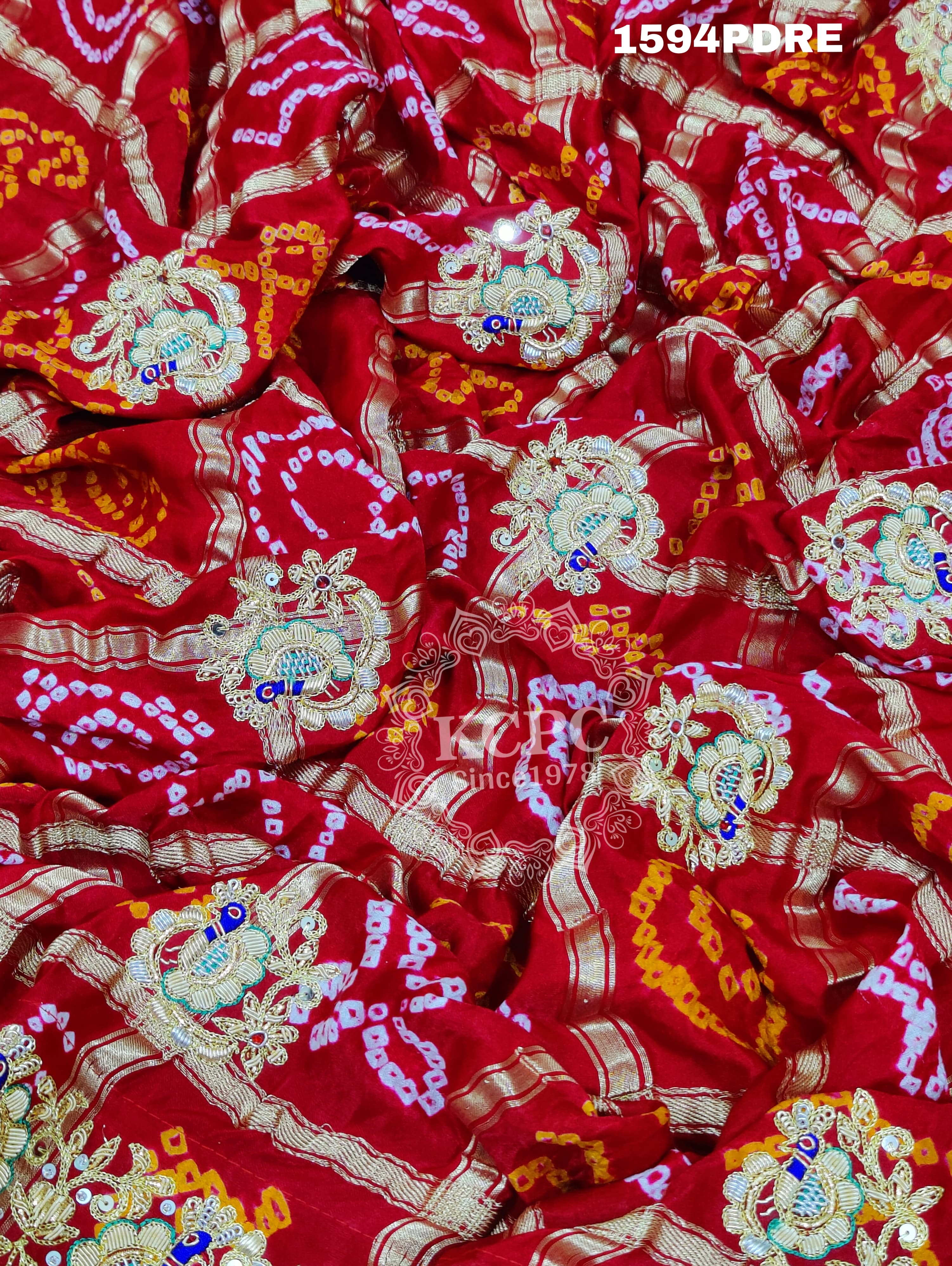 KcPc Rajasthani Pure Gaji Silk Heavy Zardoji Work Odhna