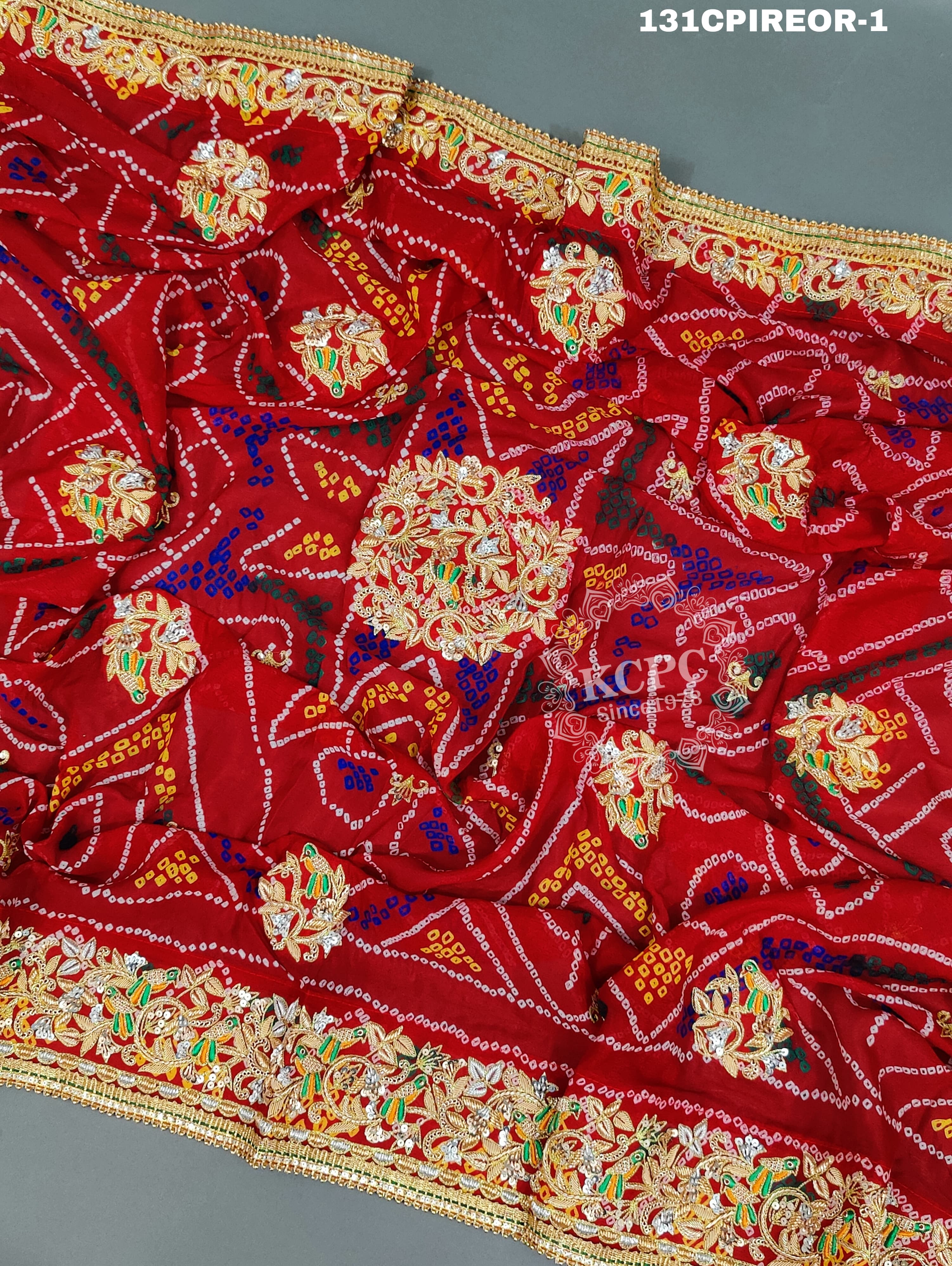 KcPc Pure Ojariya Aari Tari Odhna Chunri (Red)