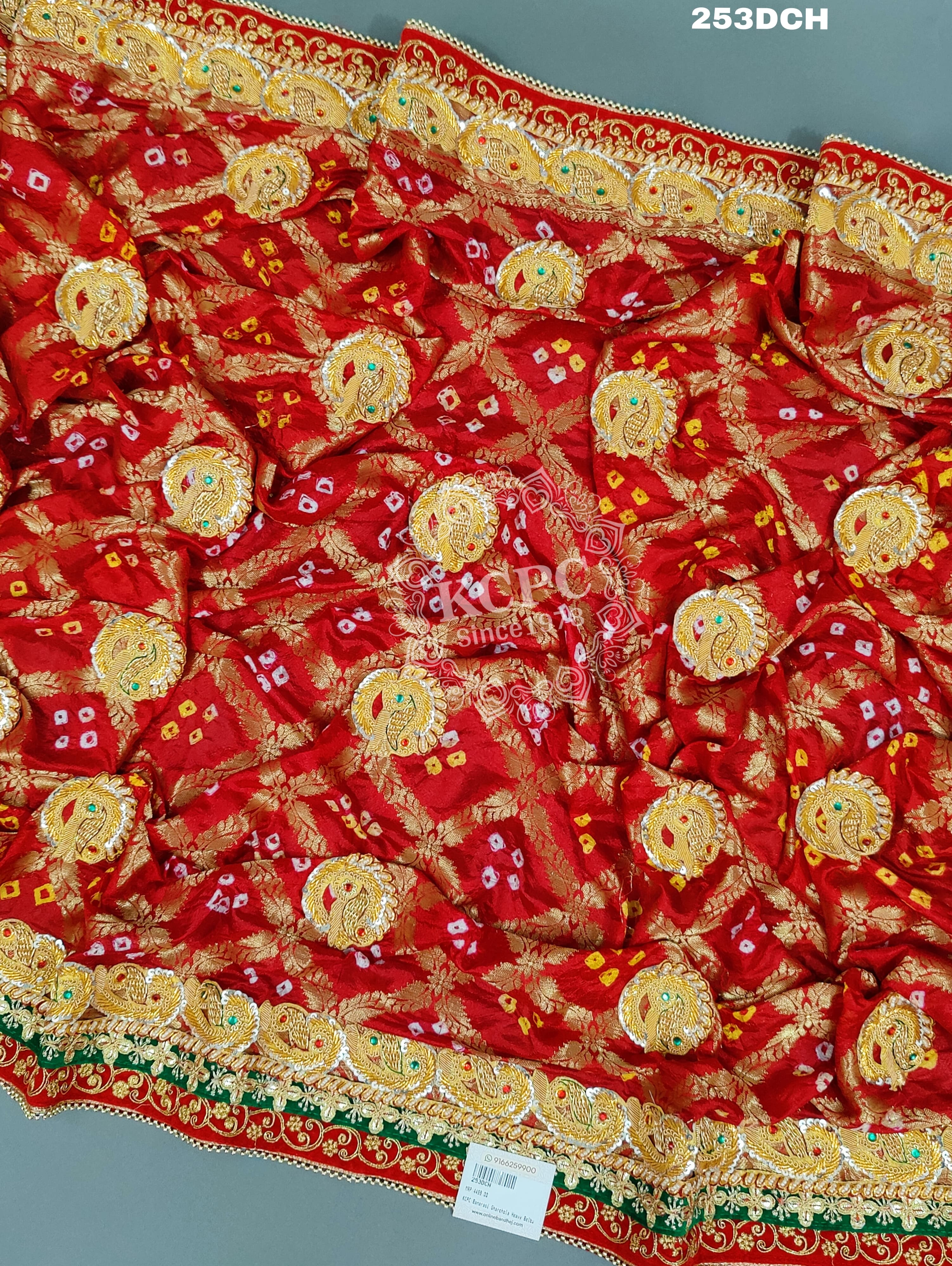 KcPc Banarasi Gharchola Heavy Belbuti Odhna In dupatta sizeRed Chunri