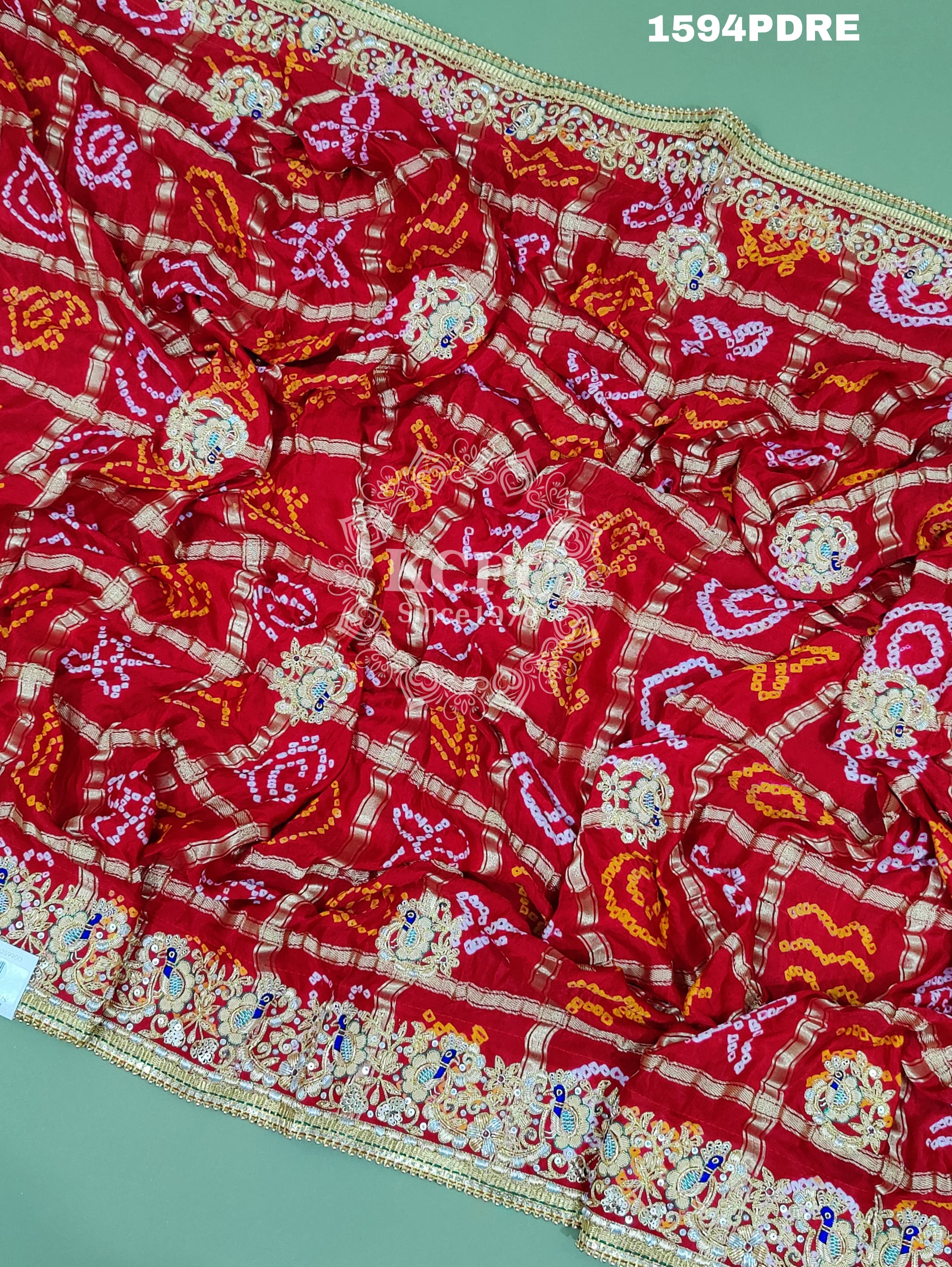 KcPc Rajasthani Pure Gaji Silk Heavy Zardoji Work Odhna
