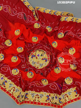 KcPc Traditional Jaipuri Chunri Pila Rajasthani Marriage Chundi Dupatta Piliya (Pure Georgette Fabric)