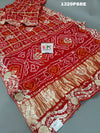Gaji Silk Gharchola with white Cutdana Beads Mirror work Saree