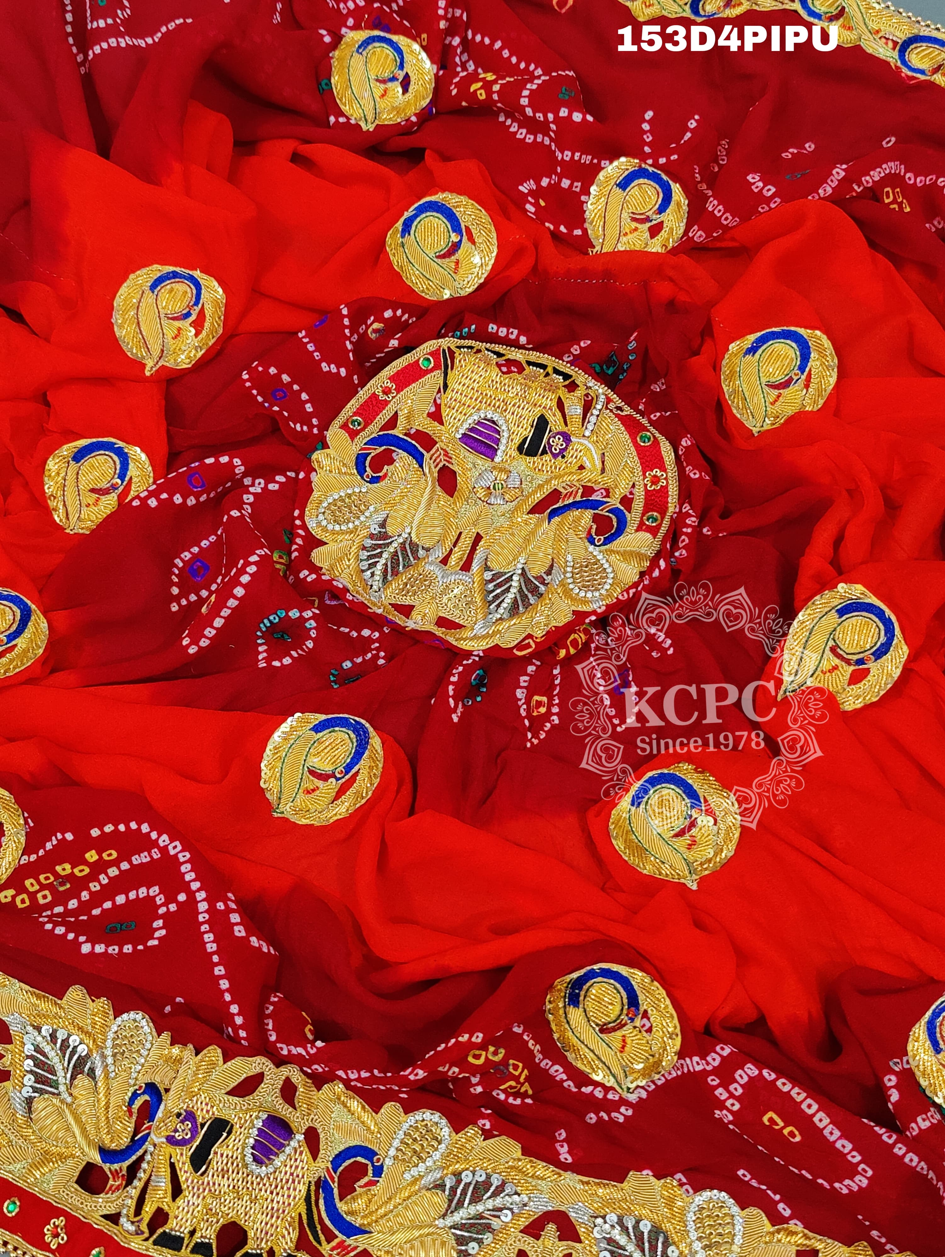 KcPc Traditional Jaipuri Chunri Pila Rajasthani Marriage Chundi DupattaPiliya (Pure Ojariya Fabric)