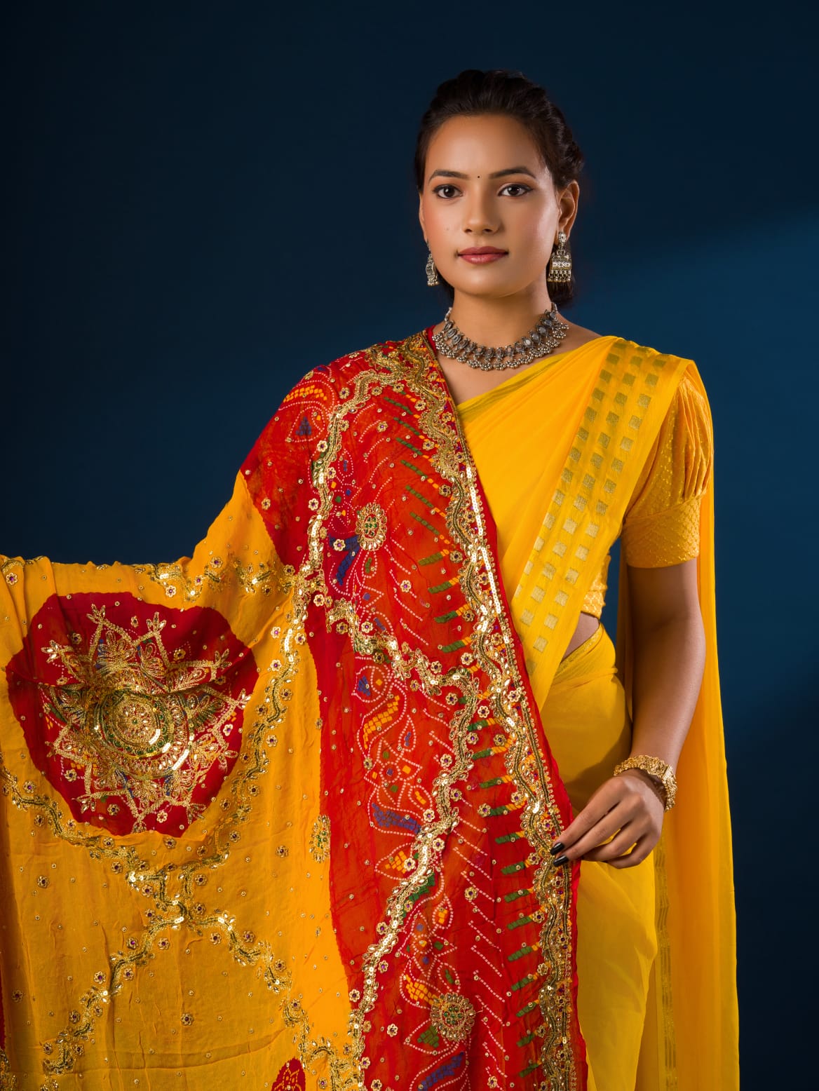 KcPc Latest Pure Georgette Rajasthani Chunri Dupatta(pomcha)