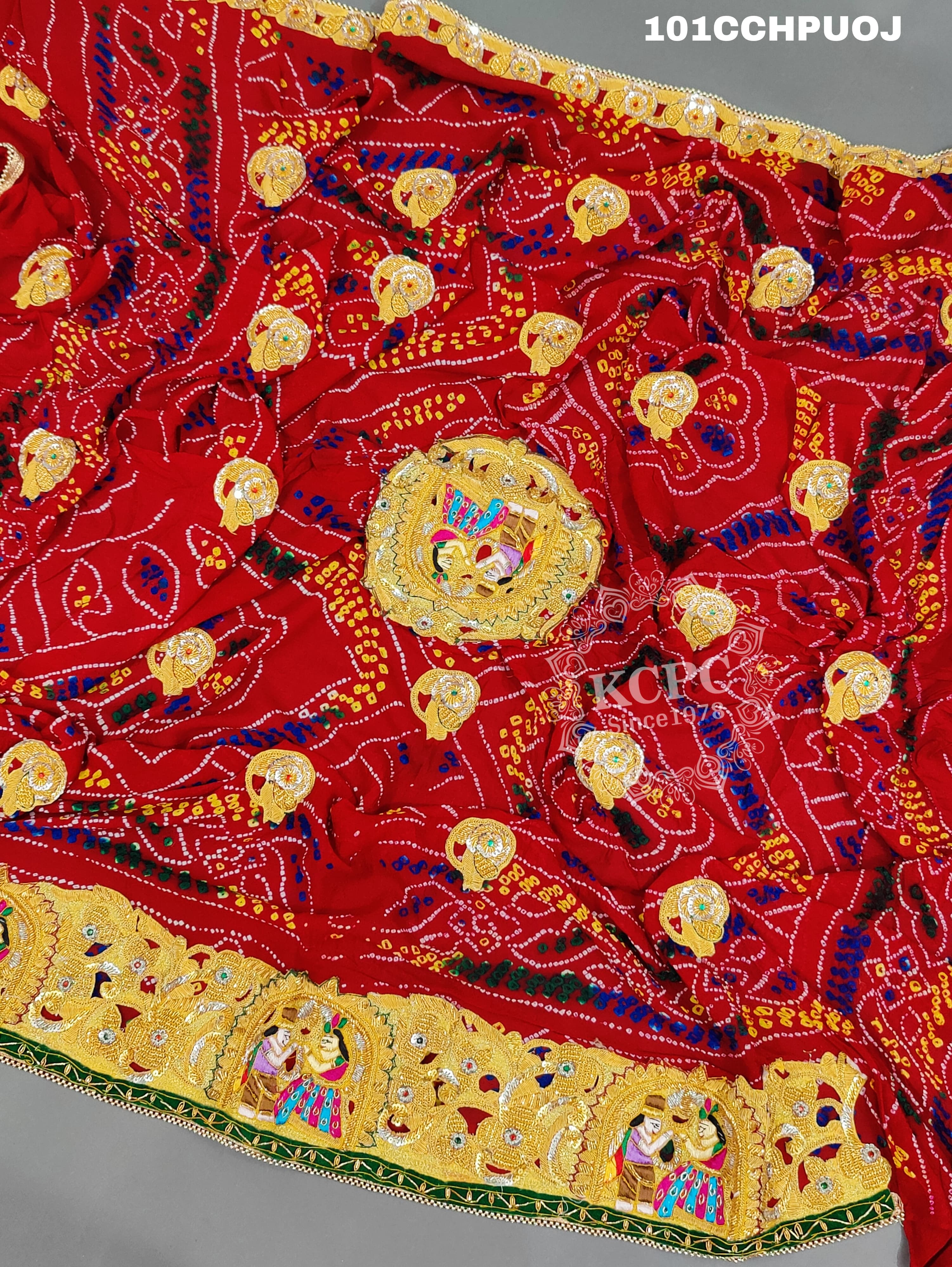 KcPc Heavy Rajasthani Traditional Chunri Piliya Odhna Chunari (pure Ojariya Fabric)