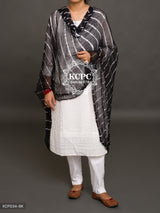 Kcpc Originals Handmade Chiffon Leheriya Dupattas Black Dupatta