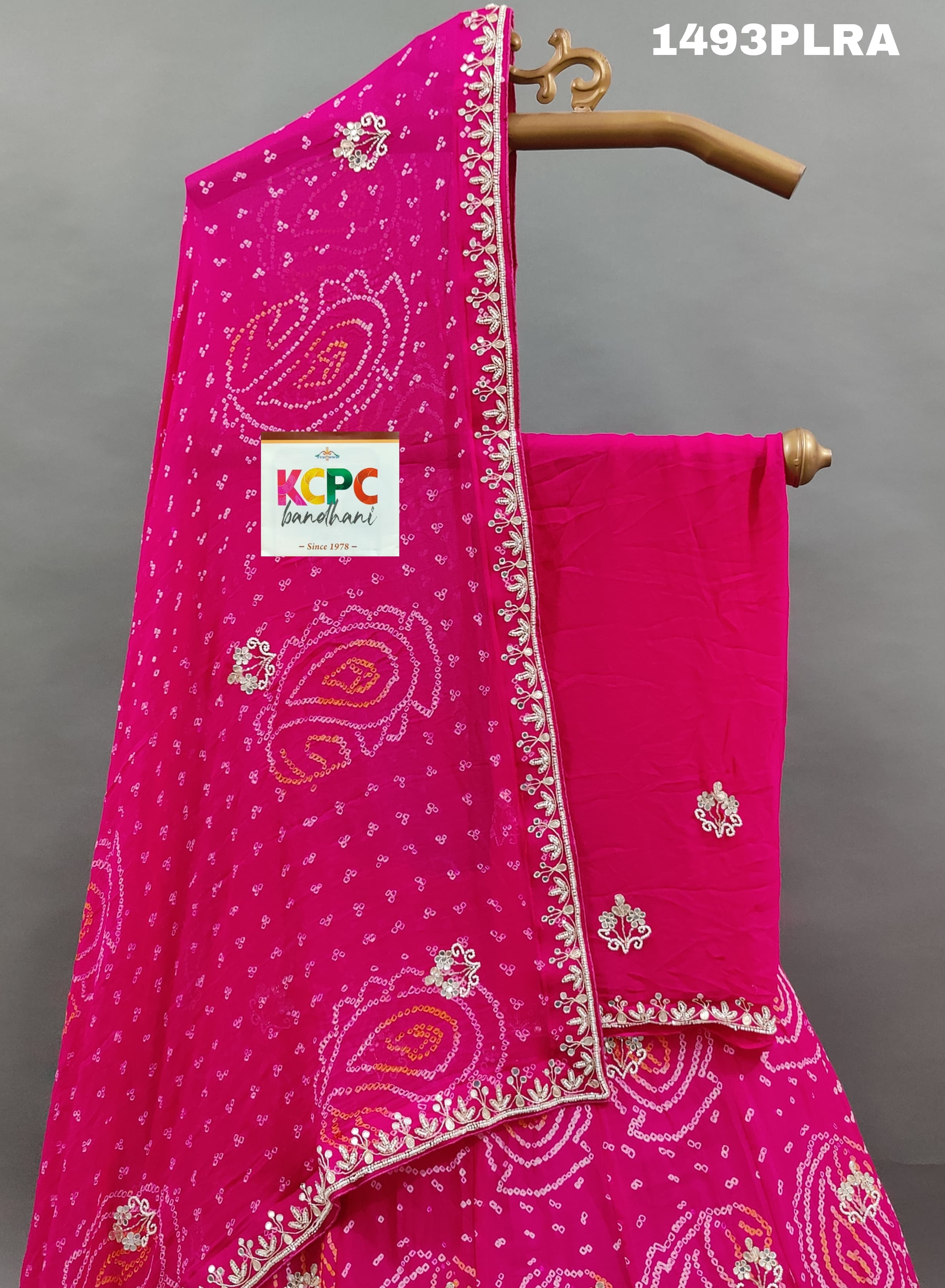 KcPc Designer Pure Ojariya Chinon Cutdana Gota patti Mirror work Lehenga MAD