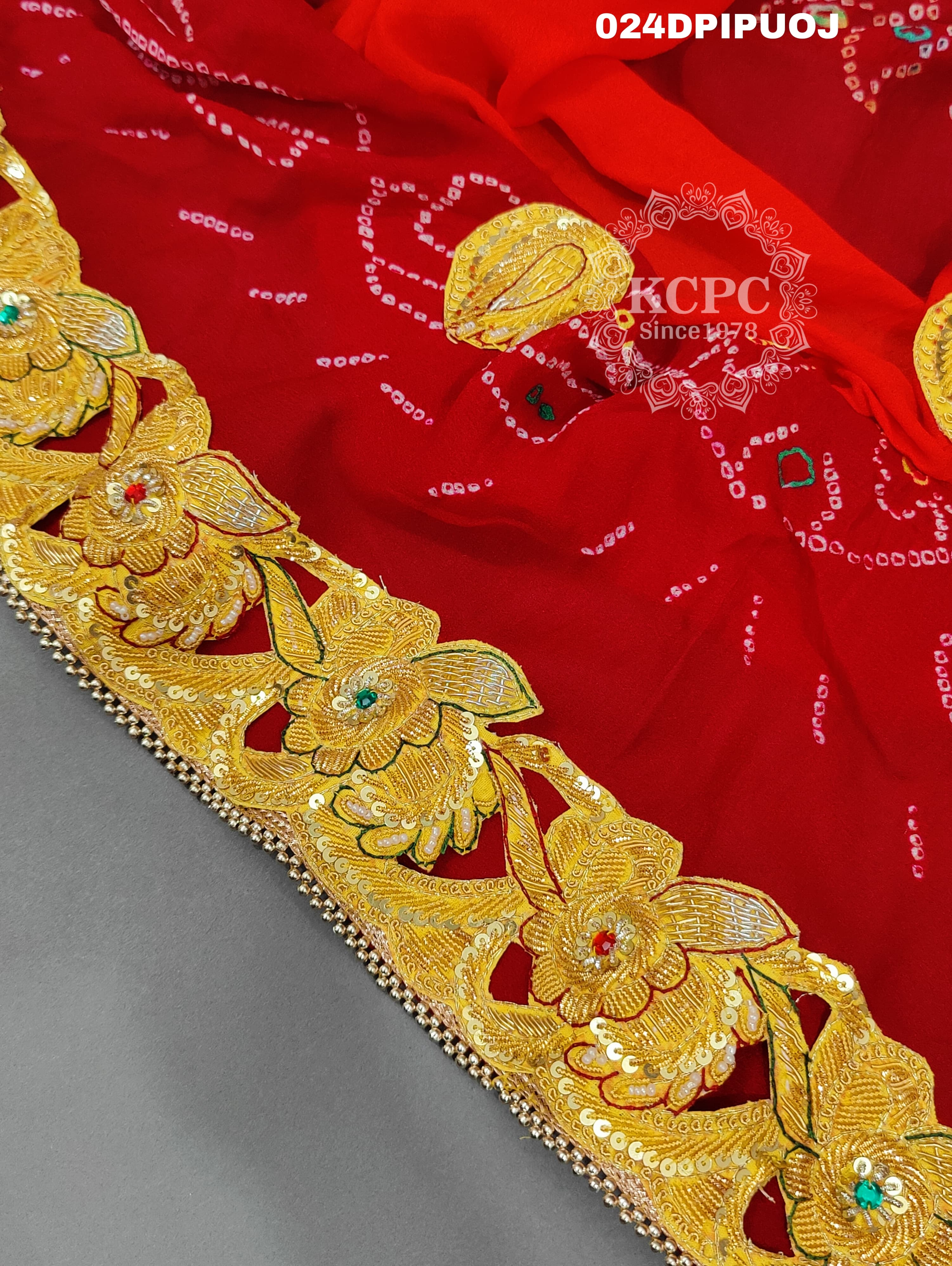 KcPc Marriage Purpose Chunri Pilia Dupatta 1.5 pat TraditionalPila (Pure Ojariya Fabric)