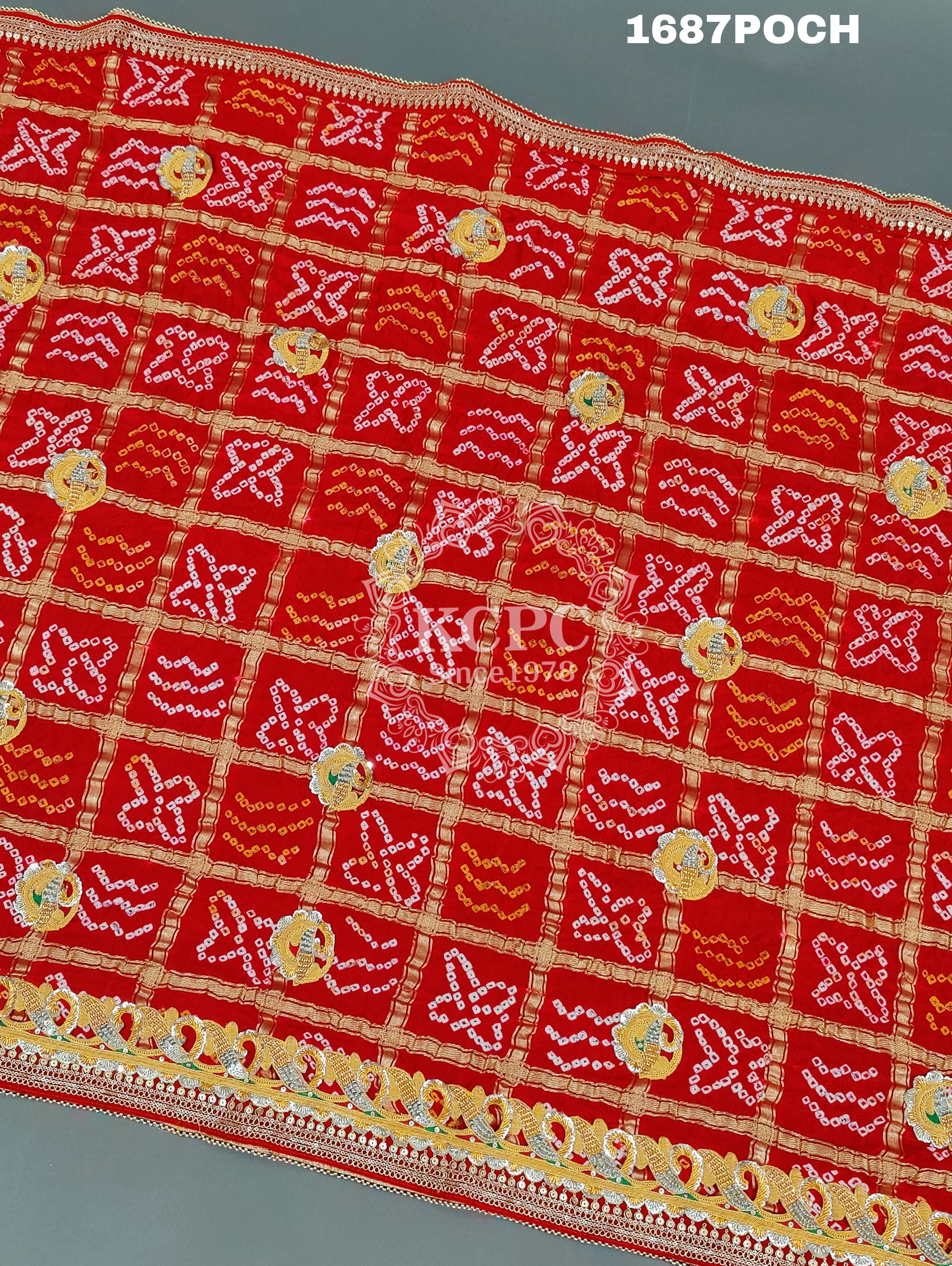 KcPc Marwadi Heavy Chunri Pure Gaji Silk Bel Buti Odhna