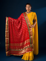 KcPc Pure GeorgetteBanarasi Ghatchola Bandhani Dupatta Chunri