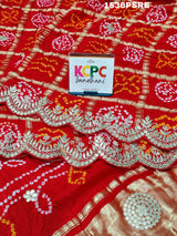 Gaji silk Gharchola Bandhani Gota patti Work Saree for royal traditional weddings