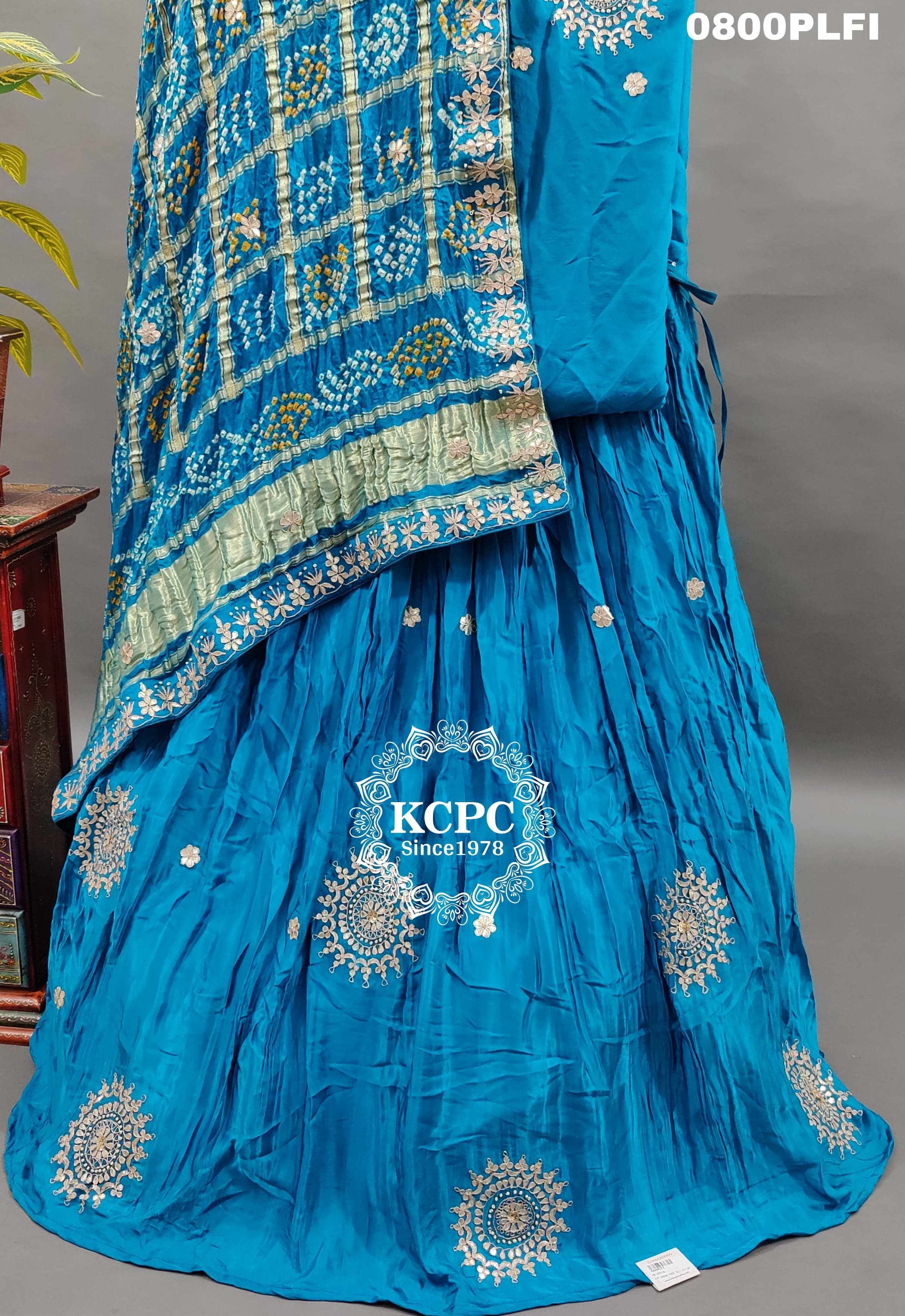 KcPc Pure Gaji silk WithGharchola Dupatta And Gota patti Work LehengaBTU