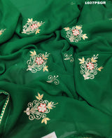 Chiffon Gota patti Work Lightweight Sareefor festivals in green colour