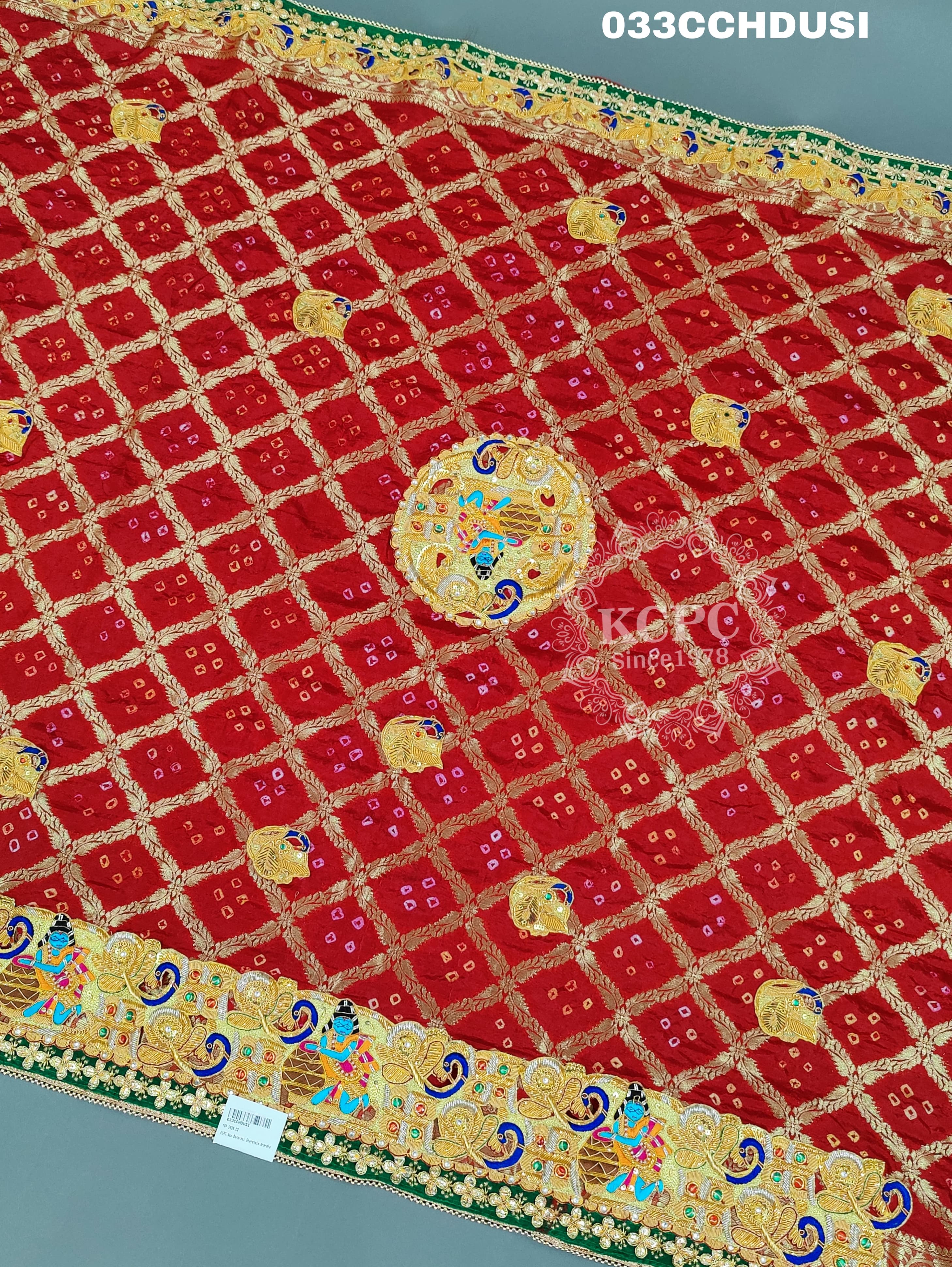 KcPc New Banarasi Gharchola bhandhani Heavy Belbuti Odhna Chunri (Dupatta)