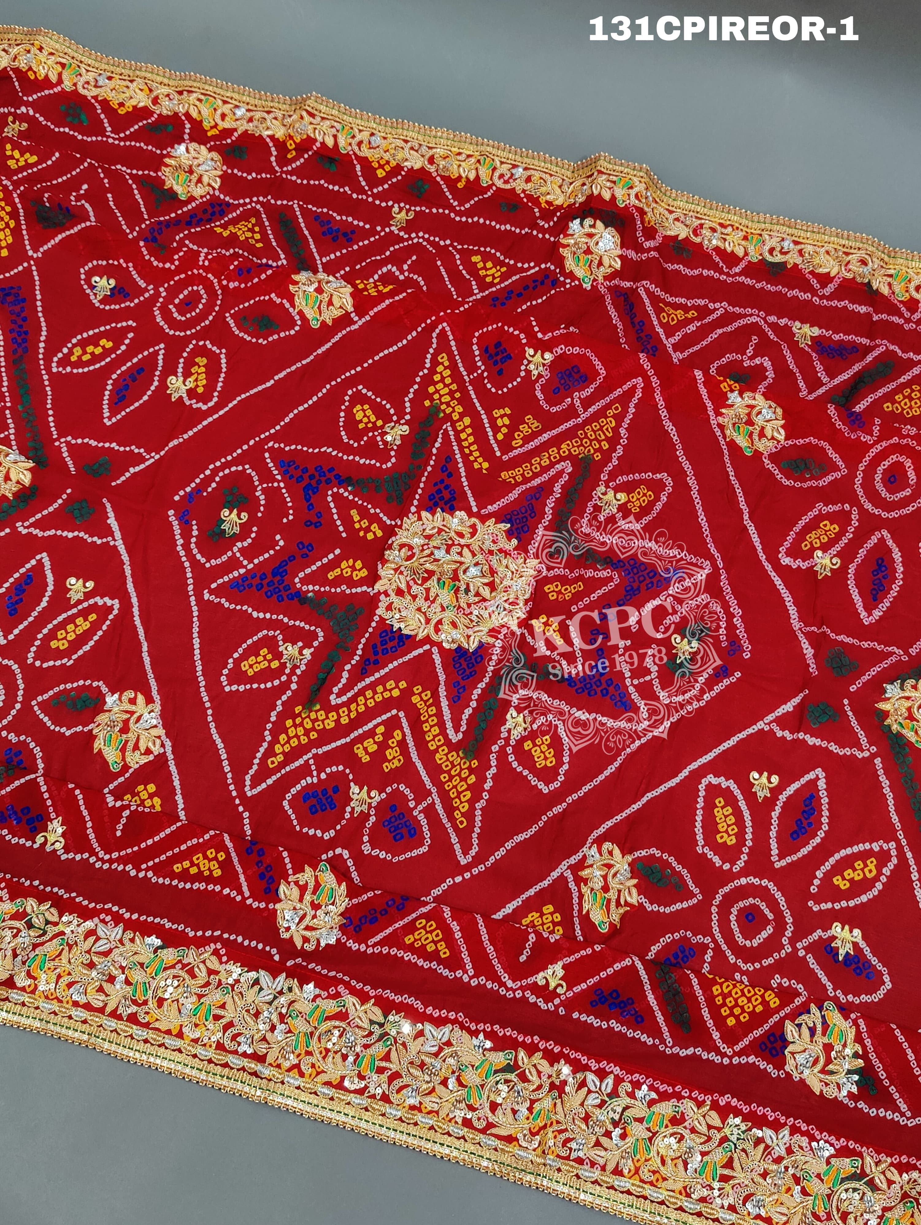 KcPc Pure Ojariya Aari Tari Odhna Chunri (Red)