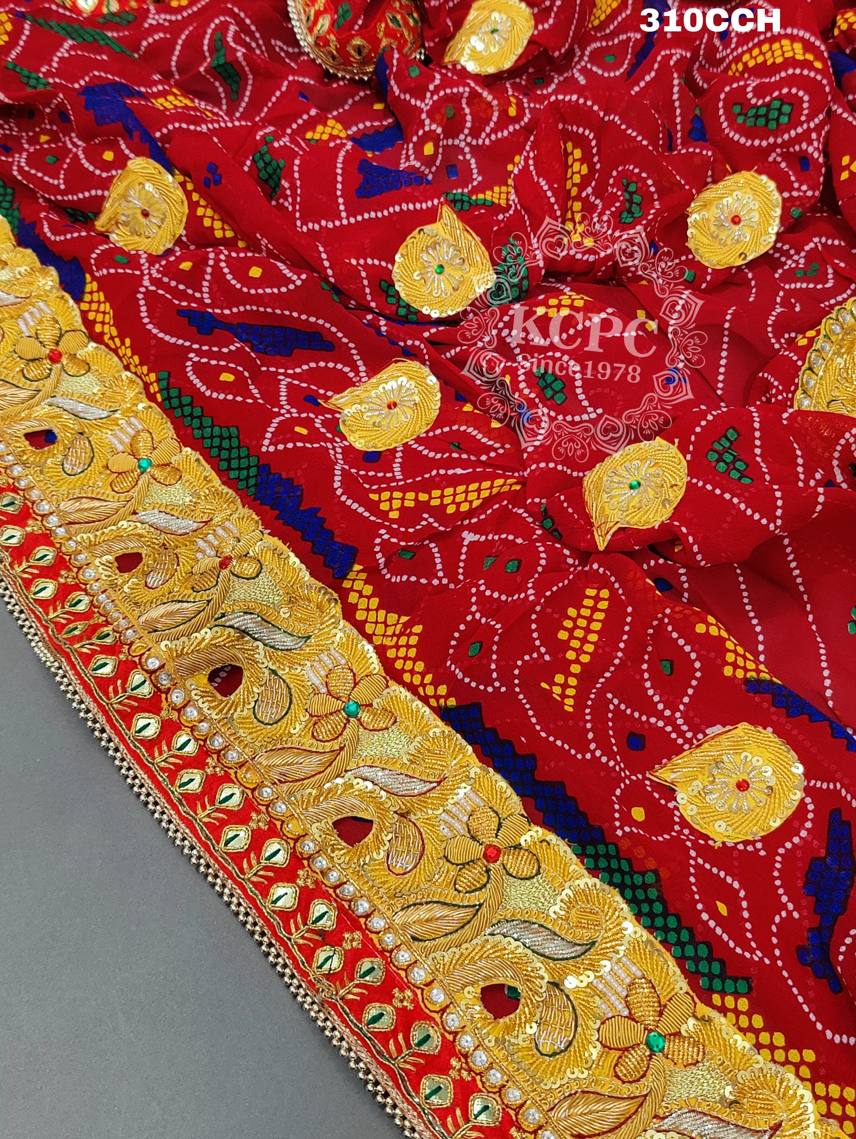 KcPc New Heavy Belbutti Pure Geogette Odhna Chunri