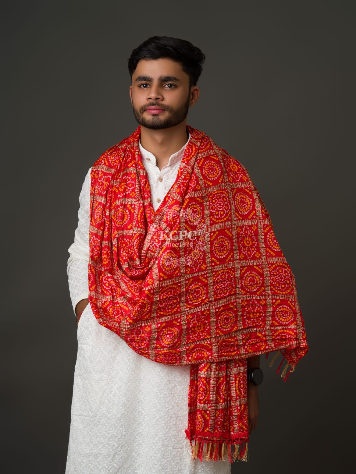 KcPc Chinon Bandhani Gent's DupattaRAY