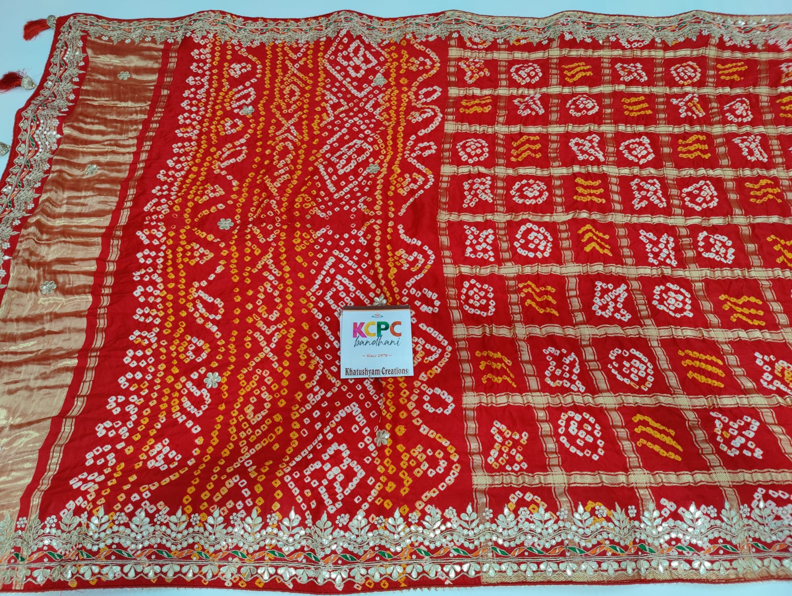 Pure Gaji Silk saree handmade gotapati work