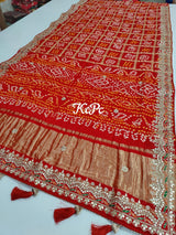 Pure Gaji Silk saree handmade gotapati work